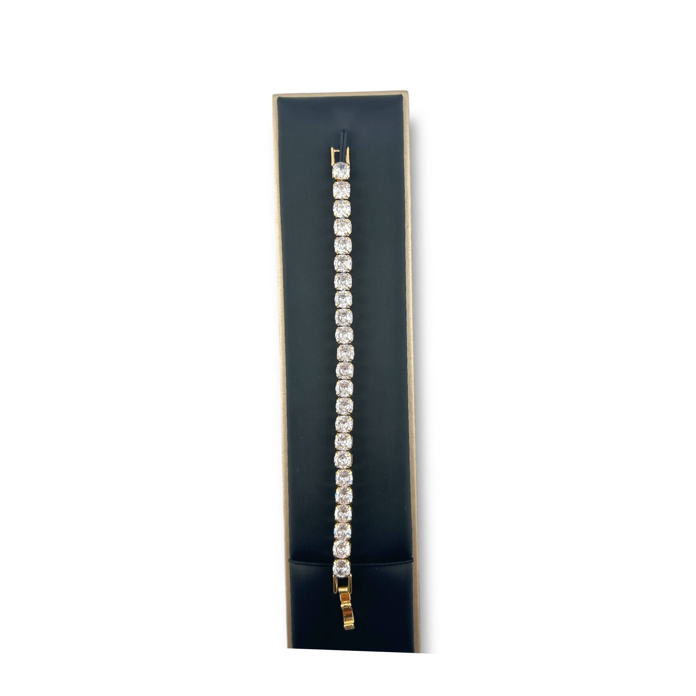 Crystal Tennis Bracelet – Silver & Gold Editions