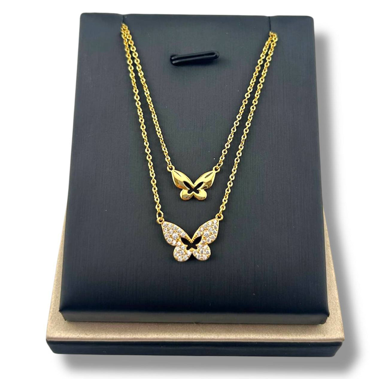 Butterfly Duo Layered Necklace – Gold & Silver Options