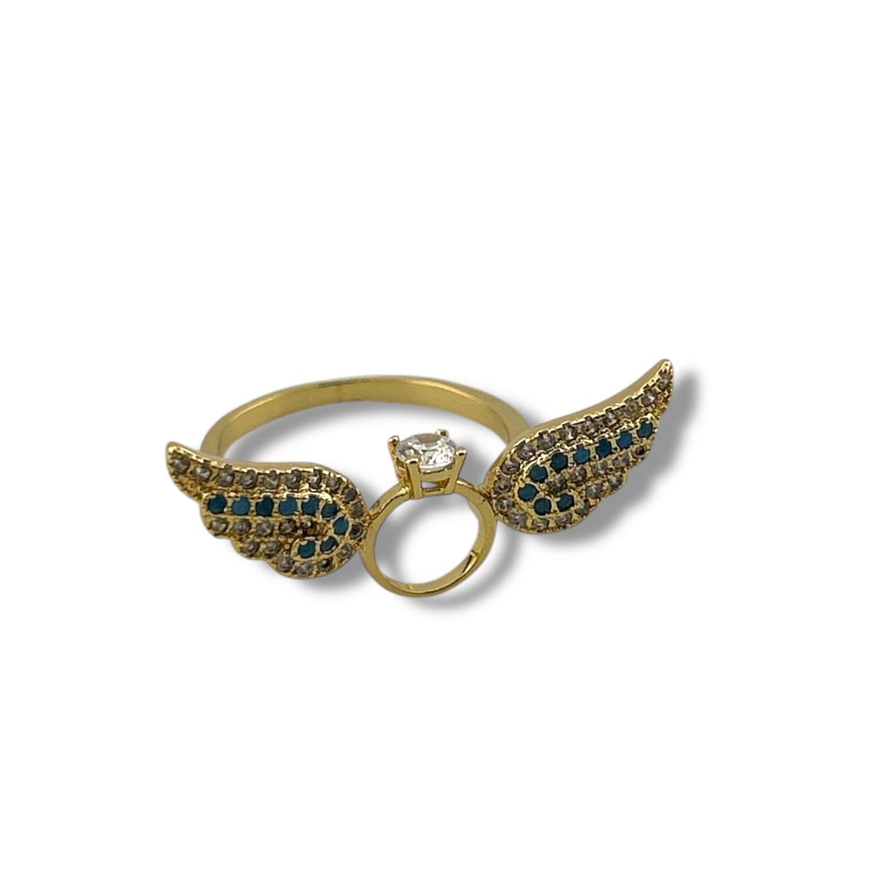 Golden Winged Halo Ring – Gold