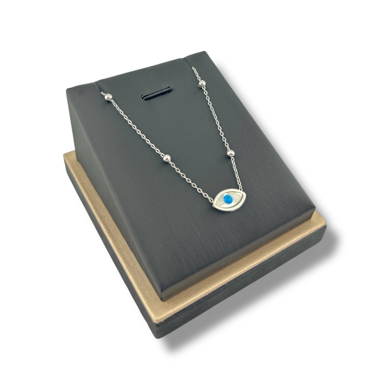 Mini Evil Eye Beaded Necklace – Gold Plated Protection Charm