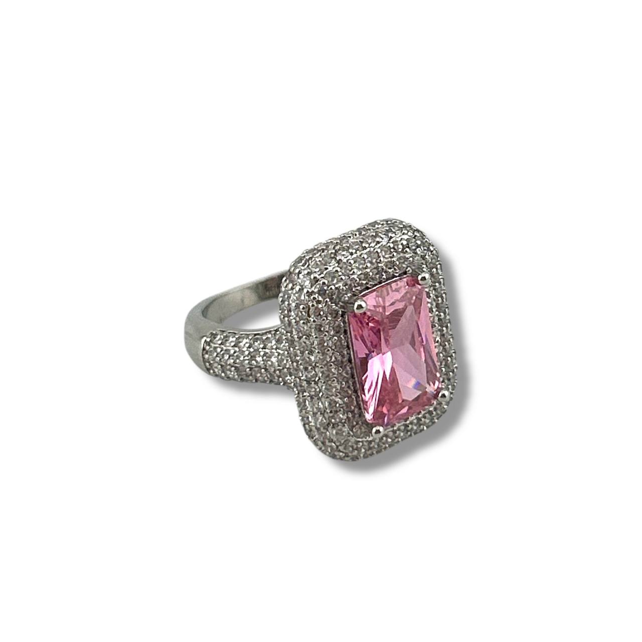 ✨ Royale Spark – Silver Gemstone Cocktail Ring