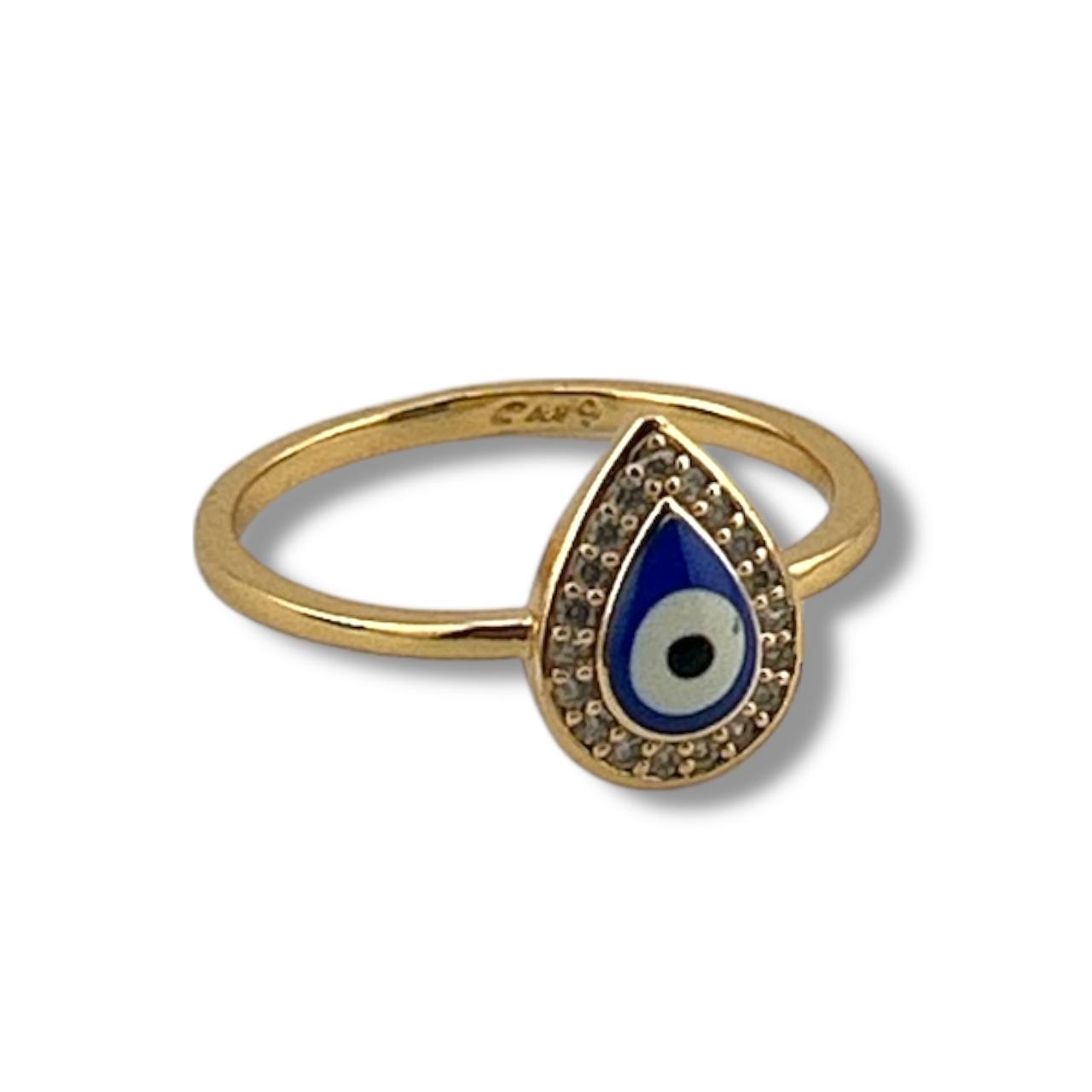 Teardrop Evil Eye Ring