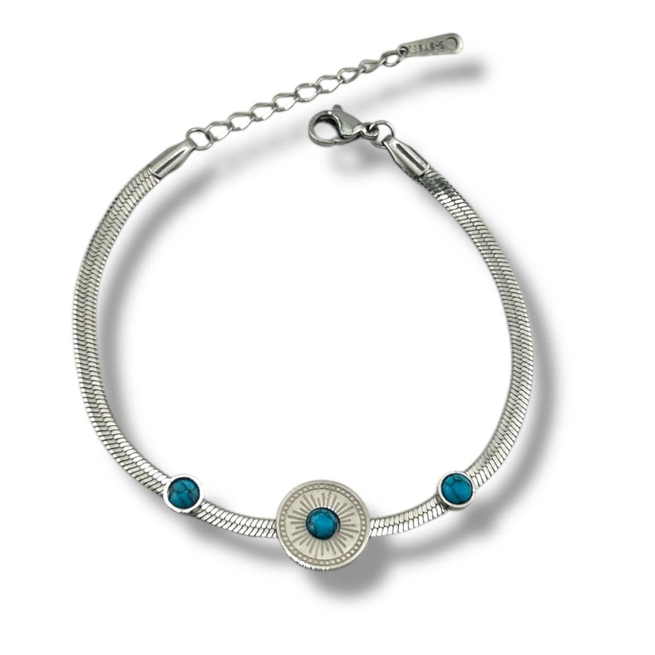 Sunbeam Turquoise Bracelet – Gold & Silver