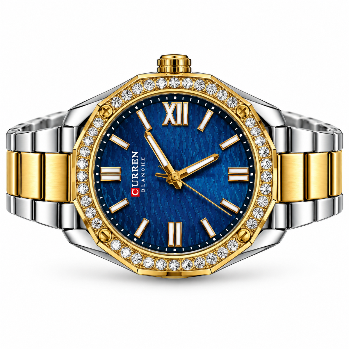 Curren Two-Tone Sparkling Bezel Watch(woman)