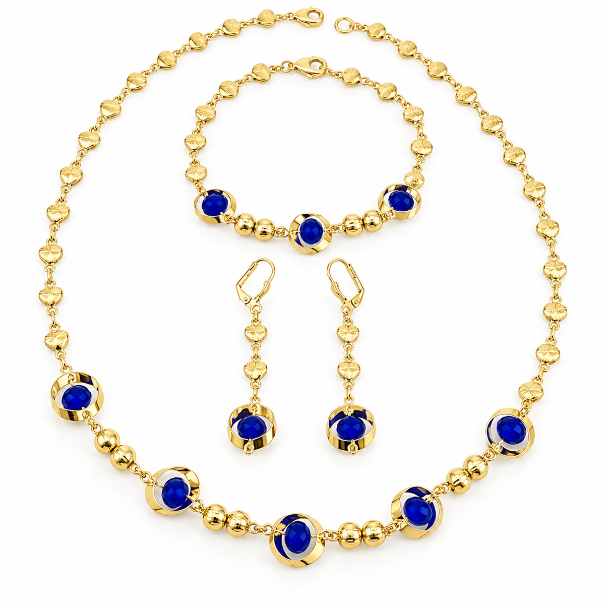 Midnight Charm Set – Blue Enamel & Gold Details
