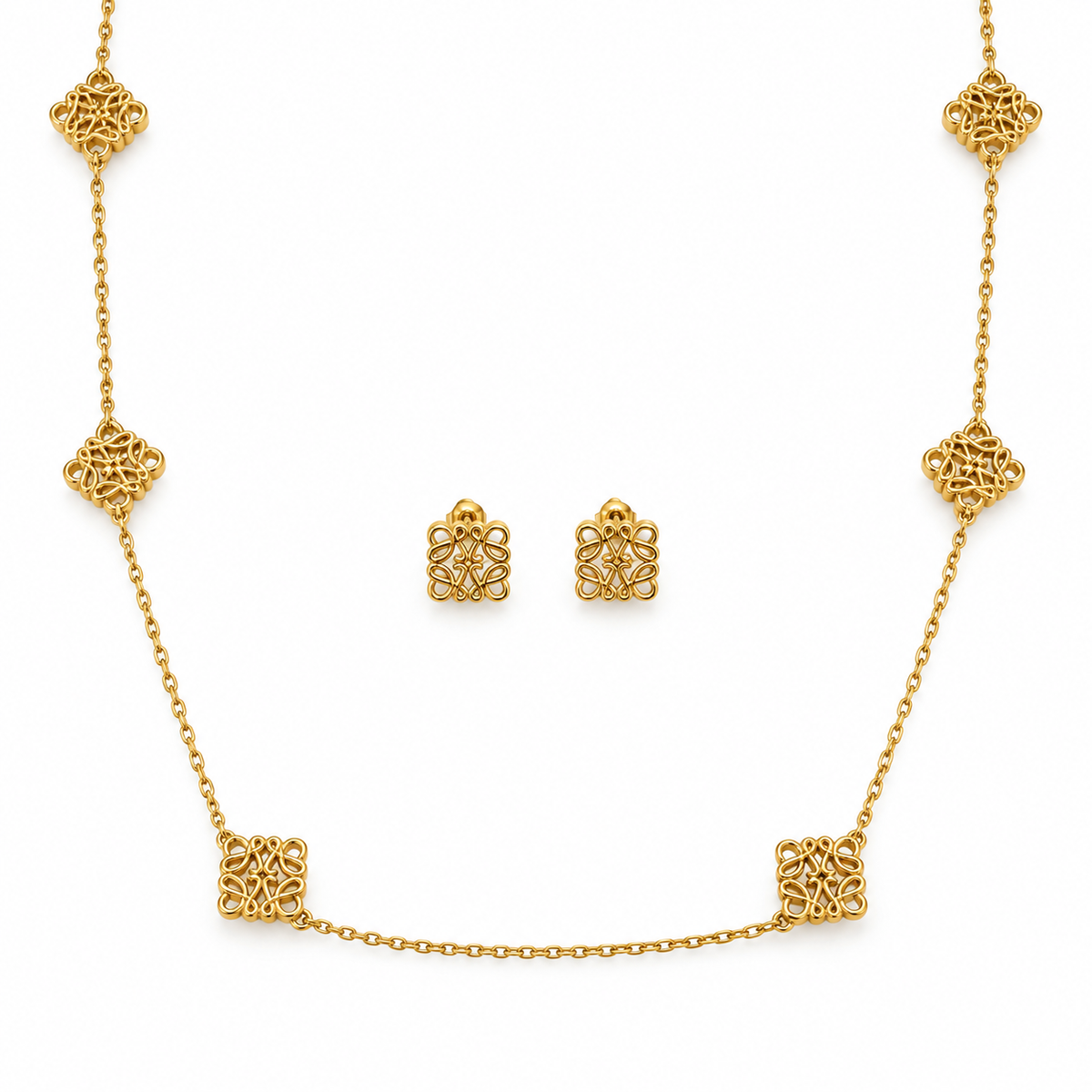 Geometric Set(necklace and earrings)90cm necklace