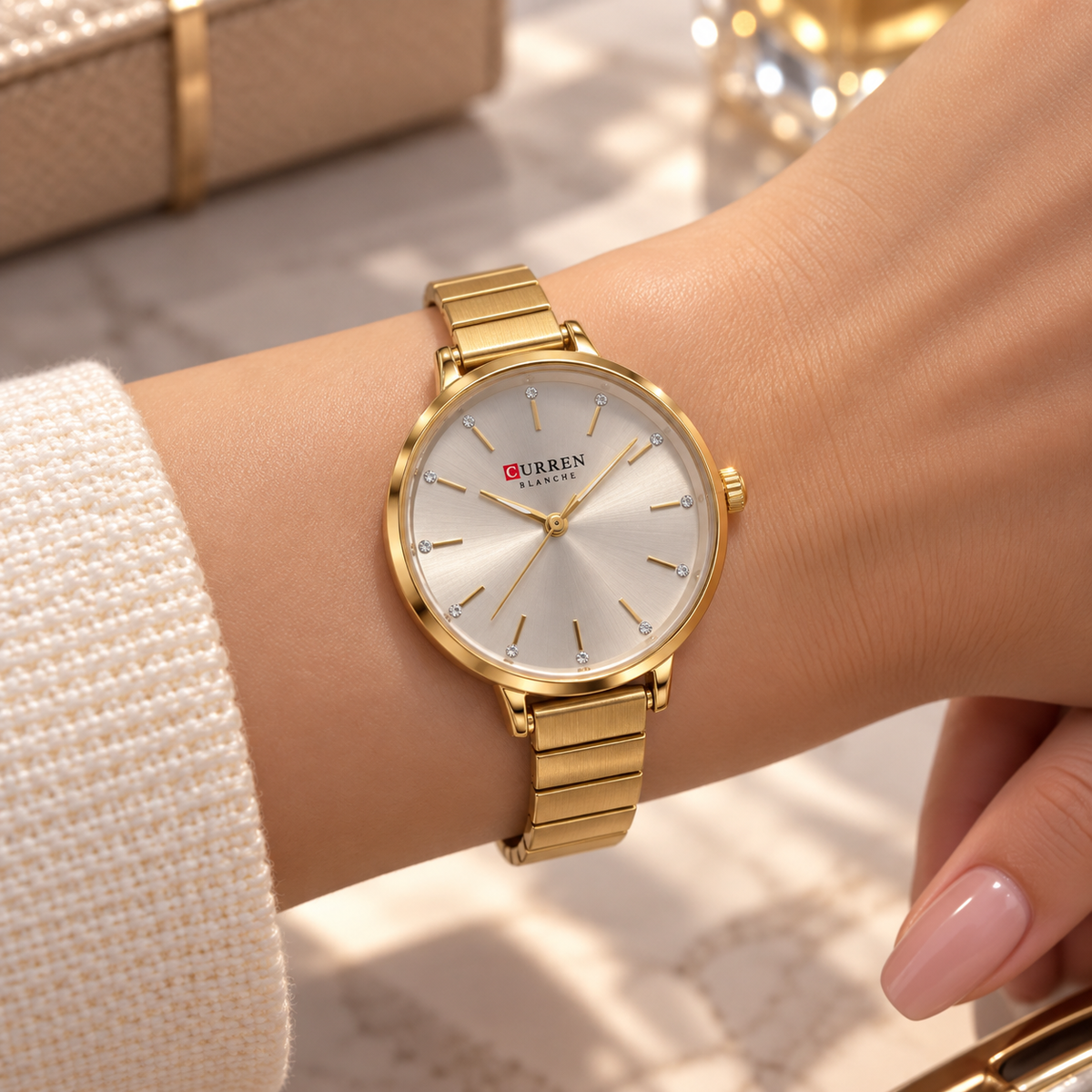Curren Gold-Tone Sunray Watch(woman)