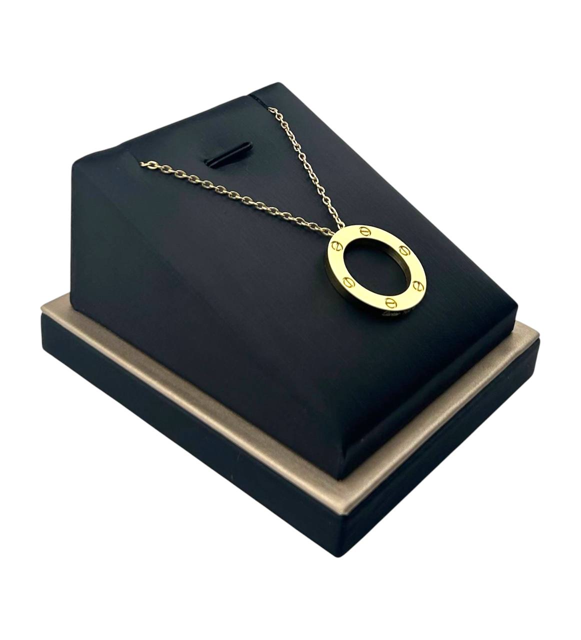 Luxe Circle Necklace – Screw Motif Edition