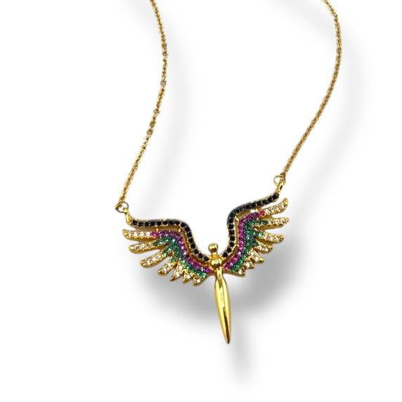 “Phoenix bird”Winged Pendant Necklace