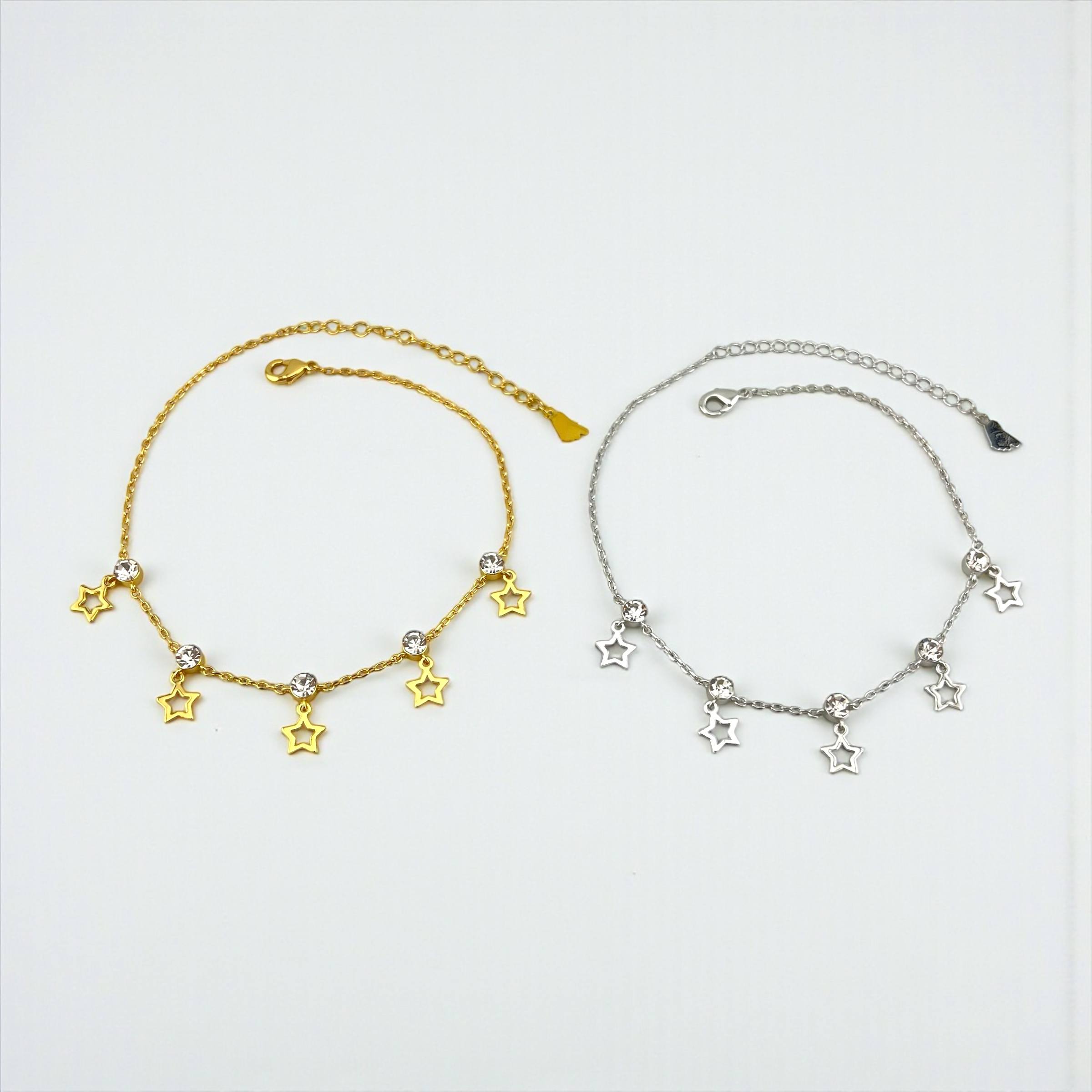 Star Charm Anklets – Gold & Silver Variants