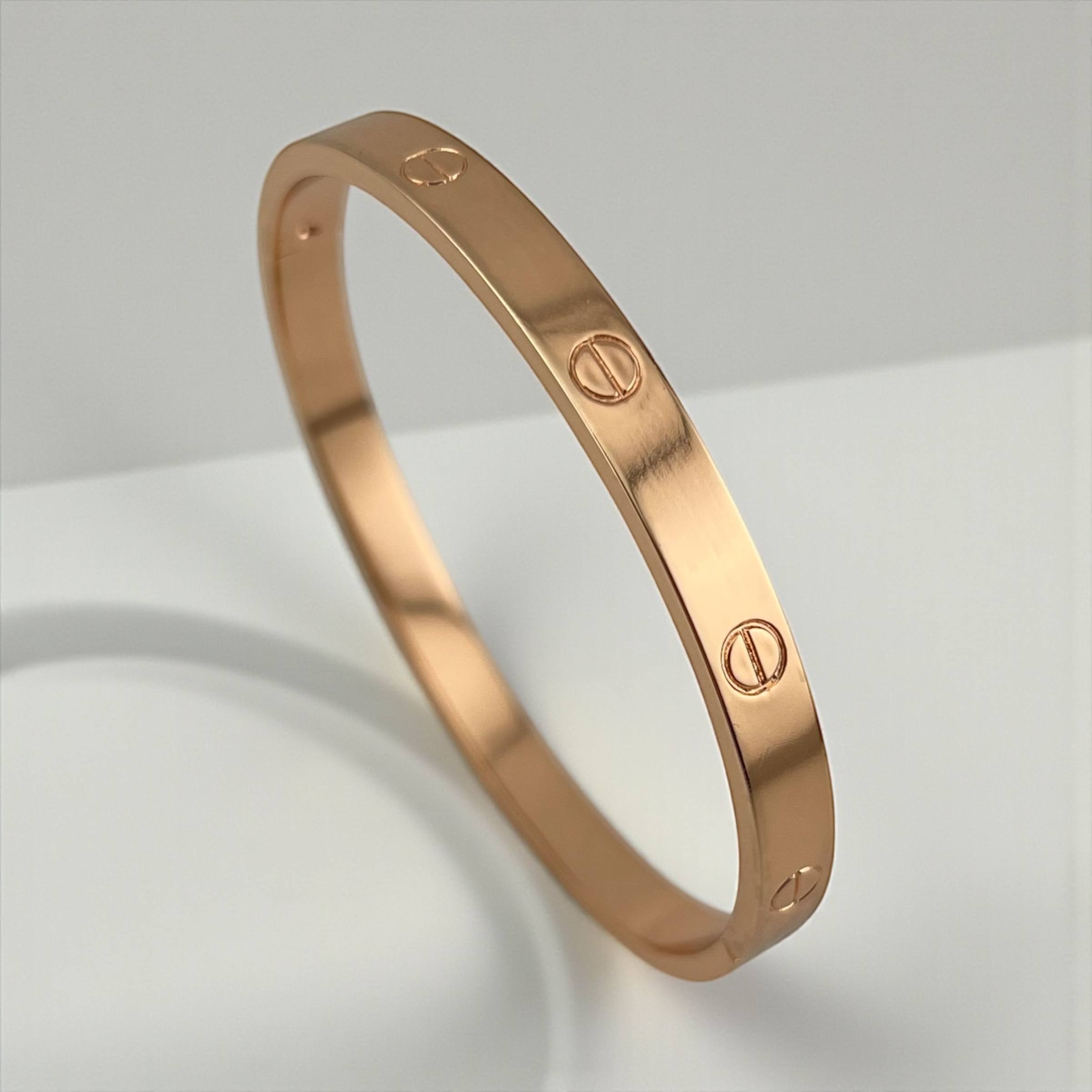 cartier love rosegold Screw Motif Cuff Bracelet β Timeless Rose Gold Elegance