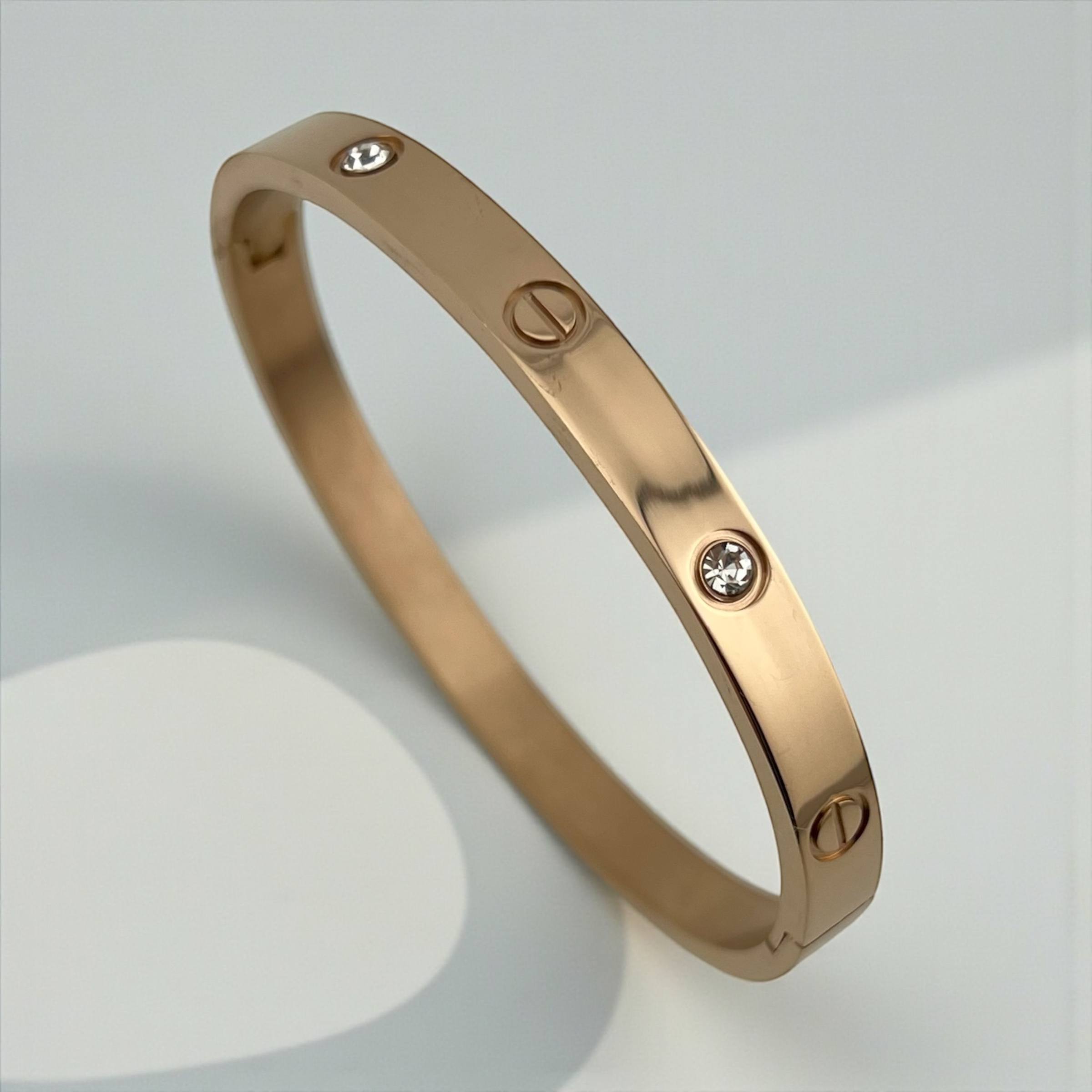 cartier love with stone rosegold bangle– Rose Gold Luxe ✨