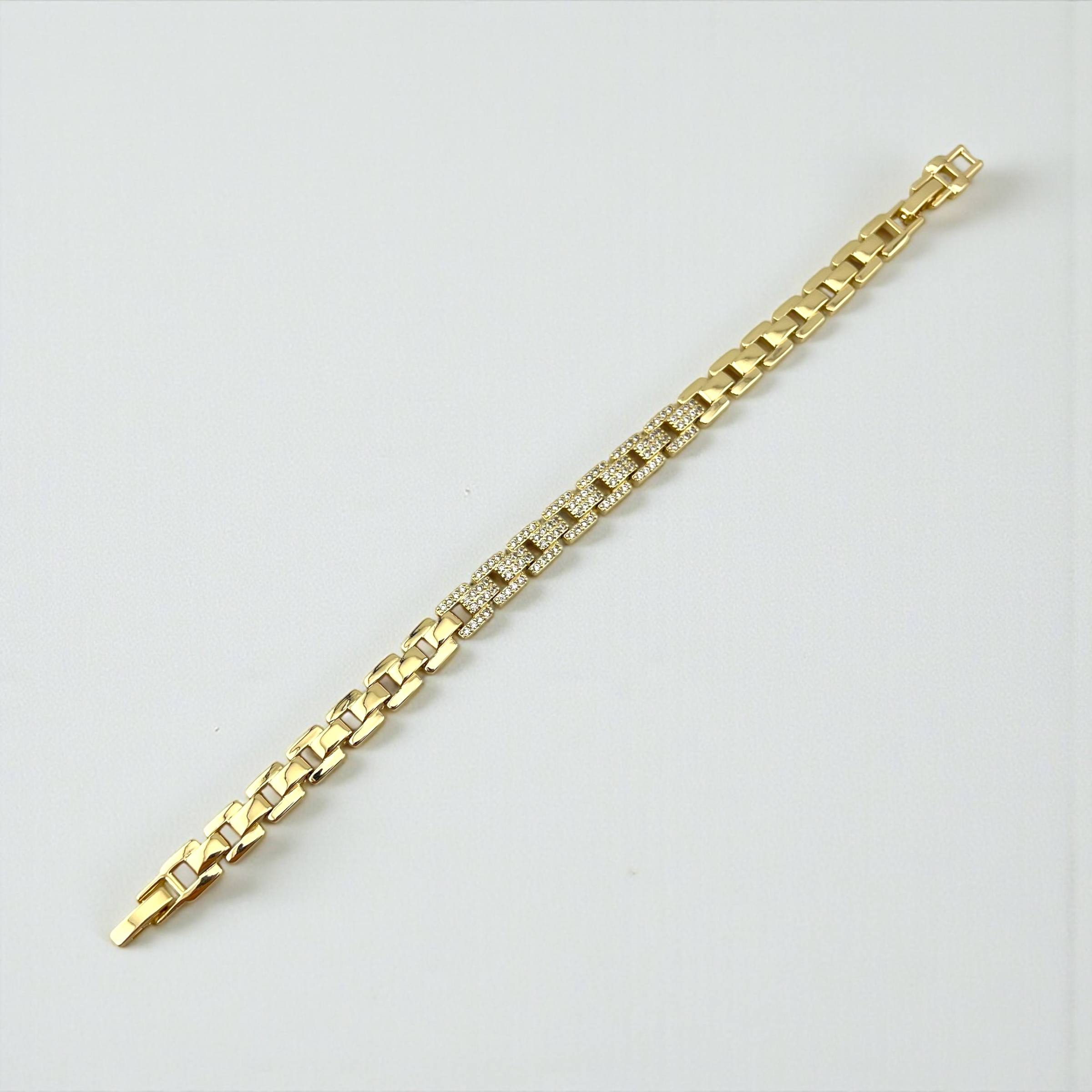 Rolex Slim Iced Link Gold Bracelet