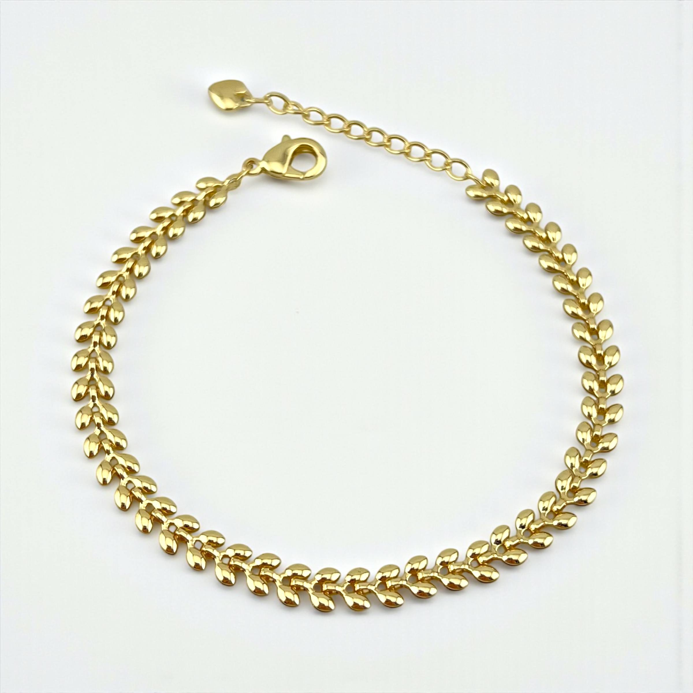 Wheat Golden Leaf Chain Bracelet ✨