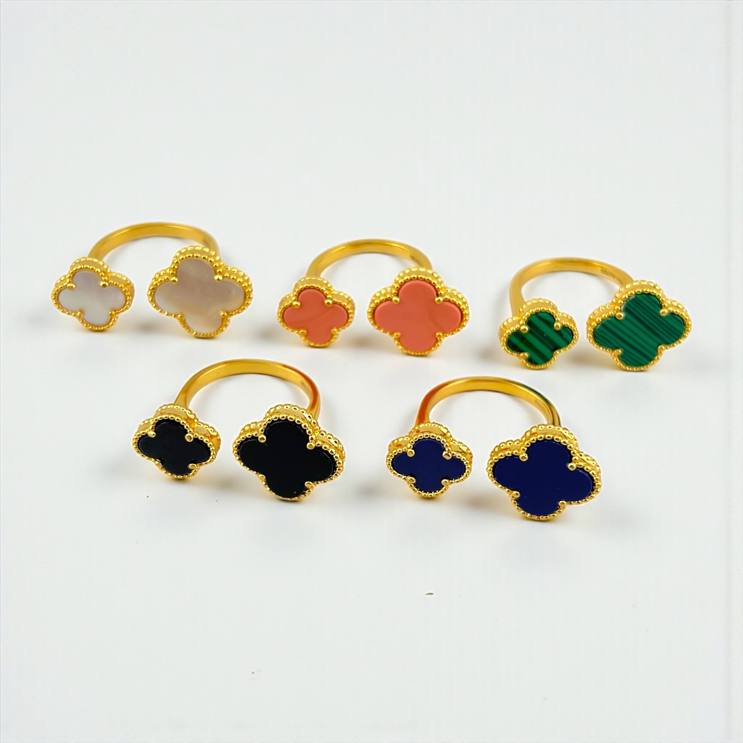 VIP Vancleef dual Blossom Luxe Ring – Gold Plated