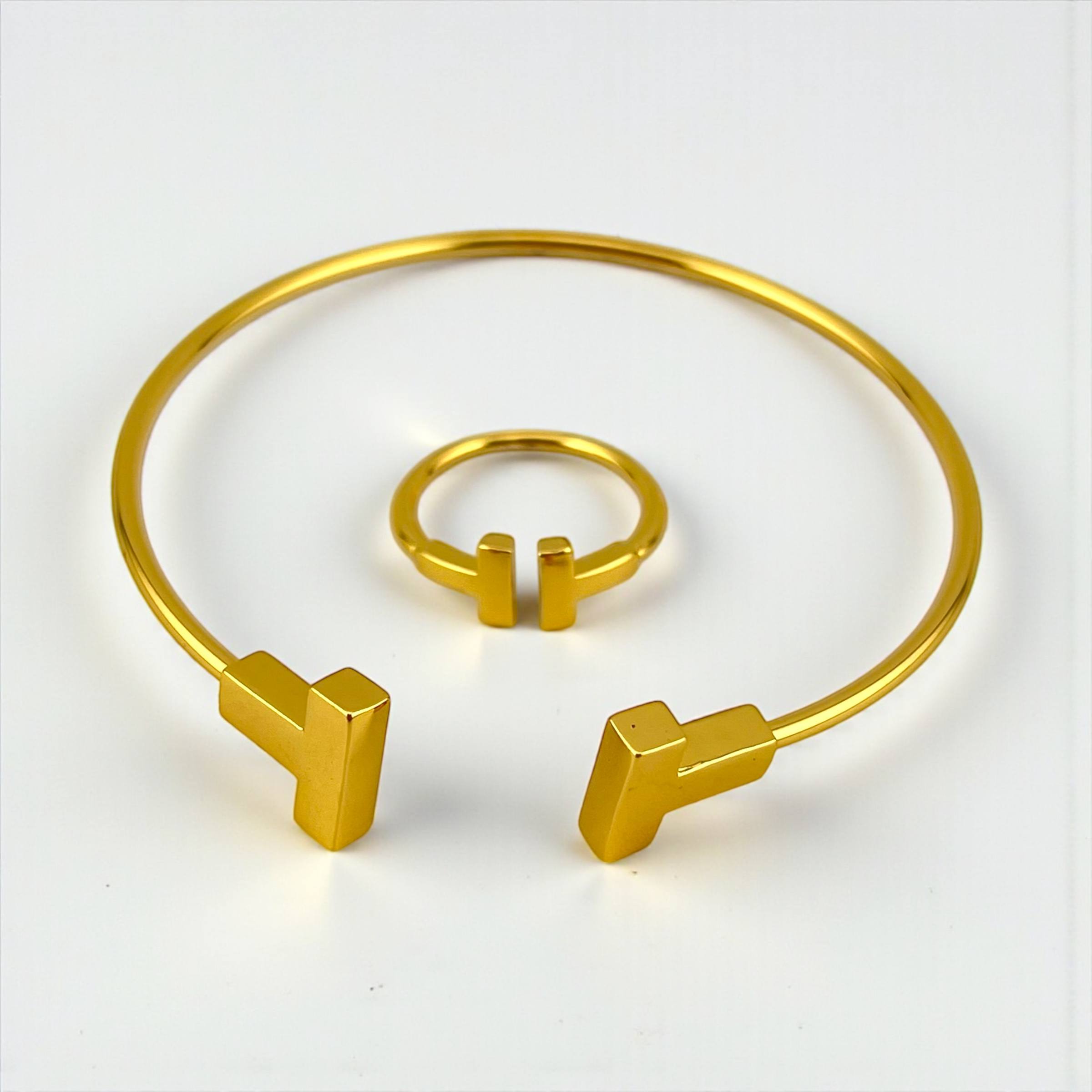 thin tiffany bangle & Ring Set