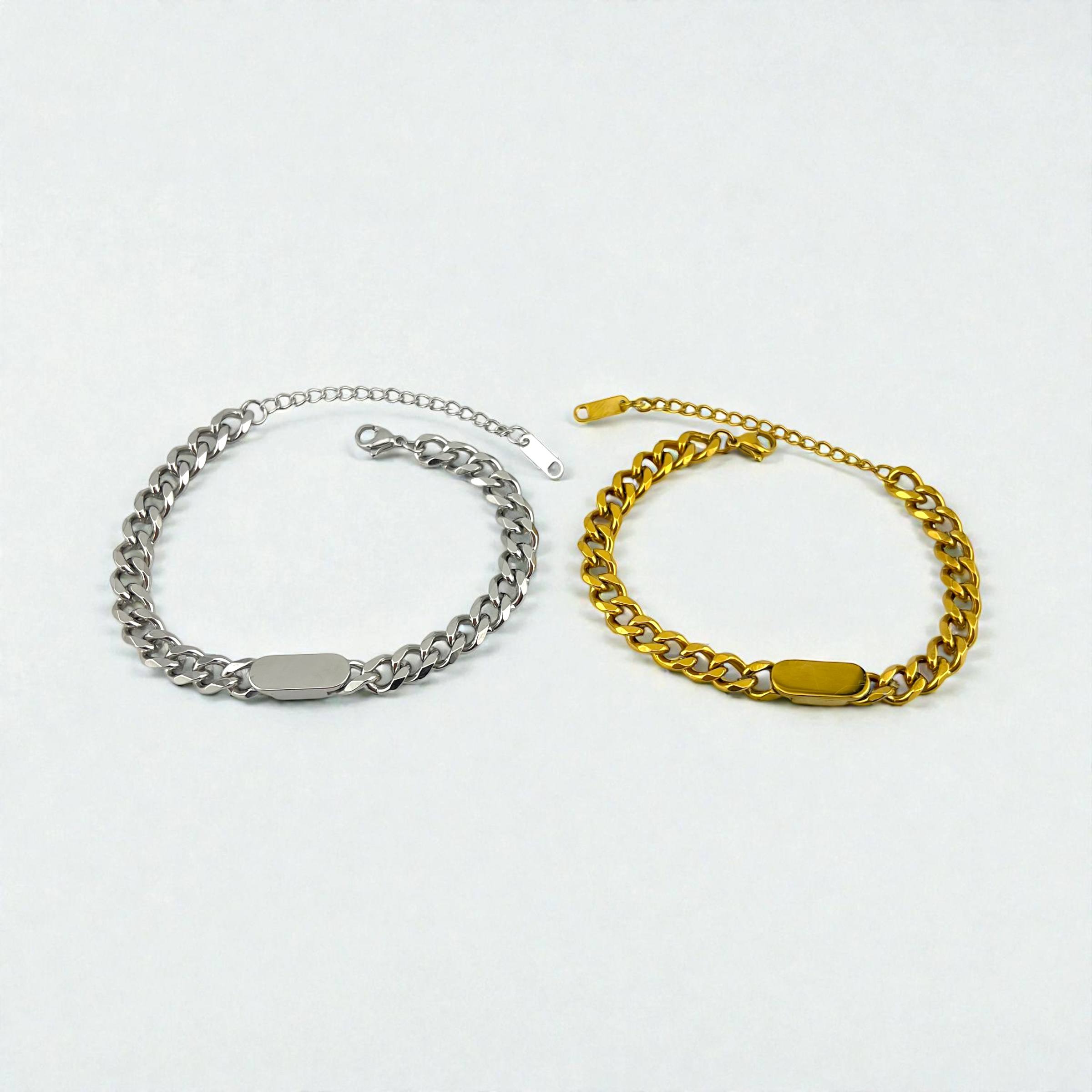 Cuban Chain Bracelet – Gold & Silver