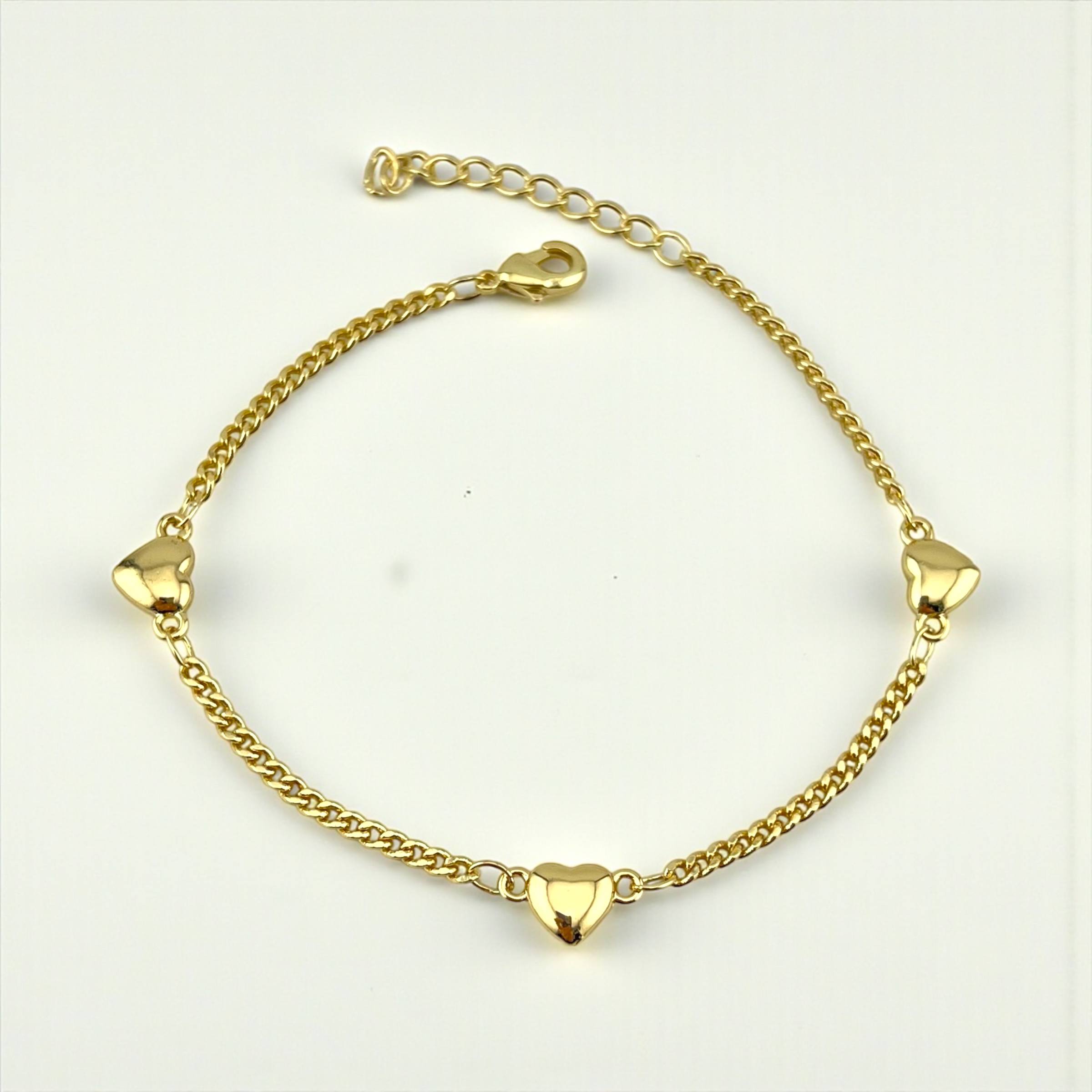 Triple Heart Chain Bracelet