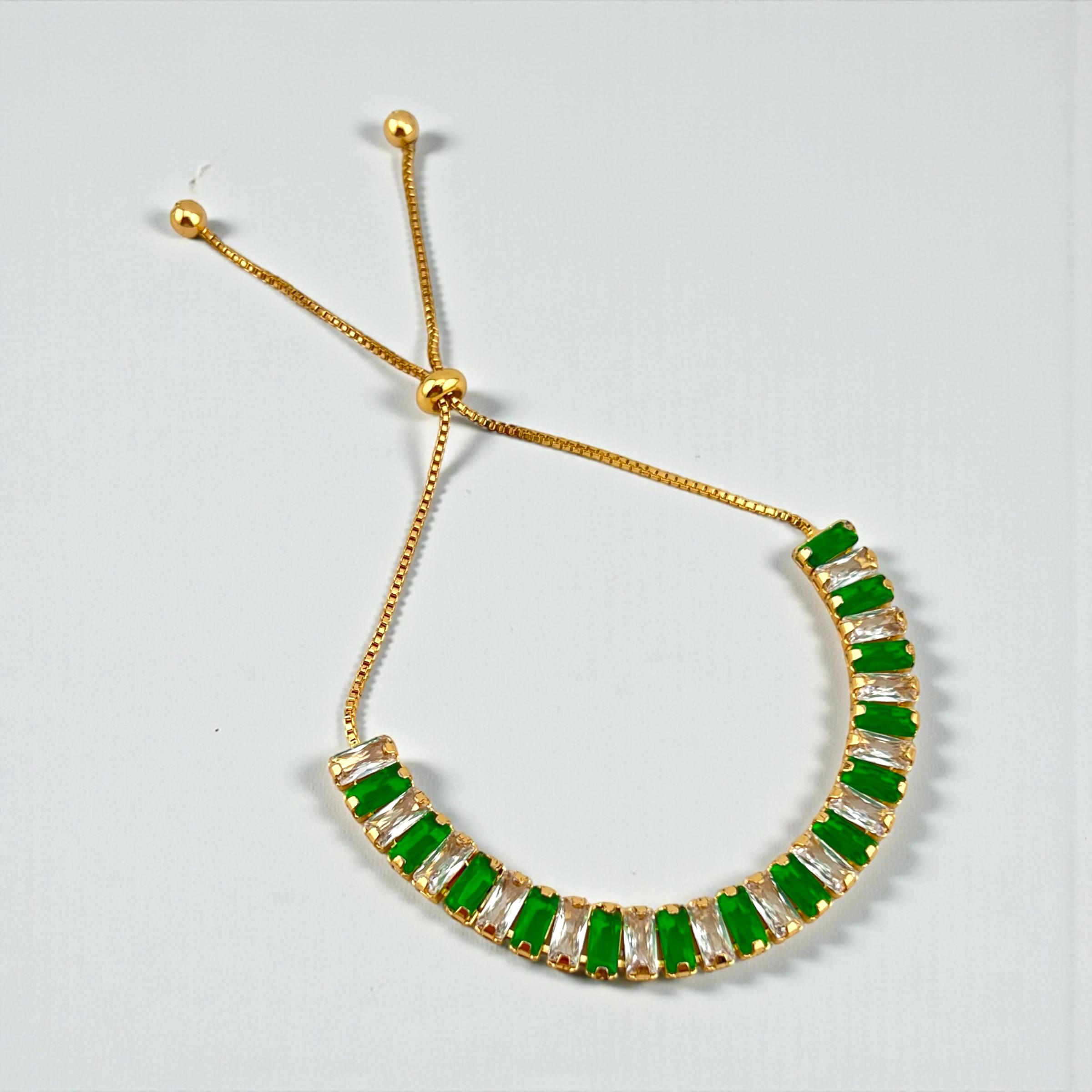 Elegance Adjustable green tennis Bracelet ✨