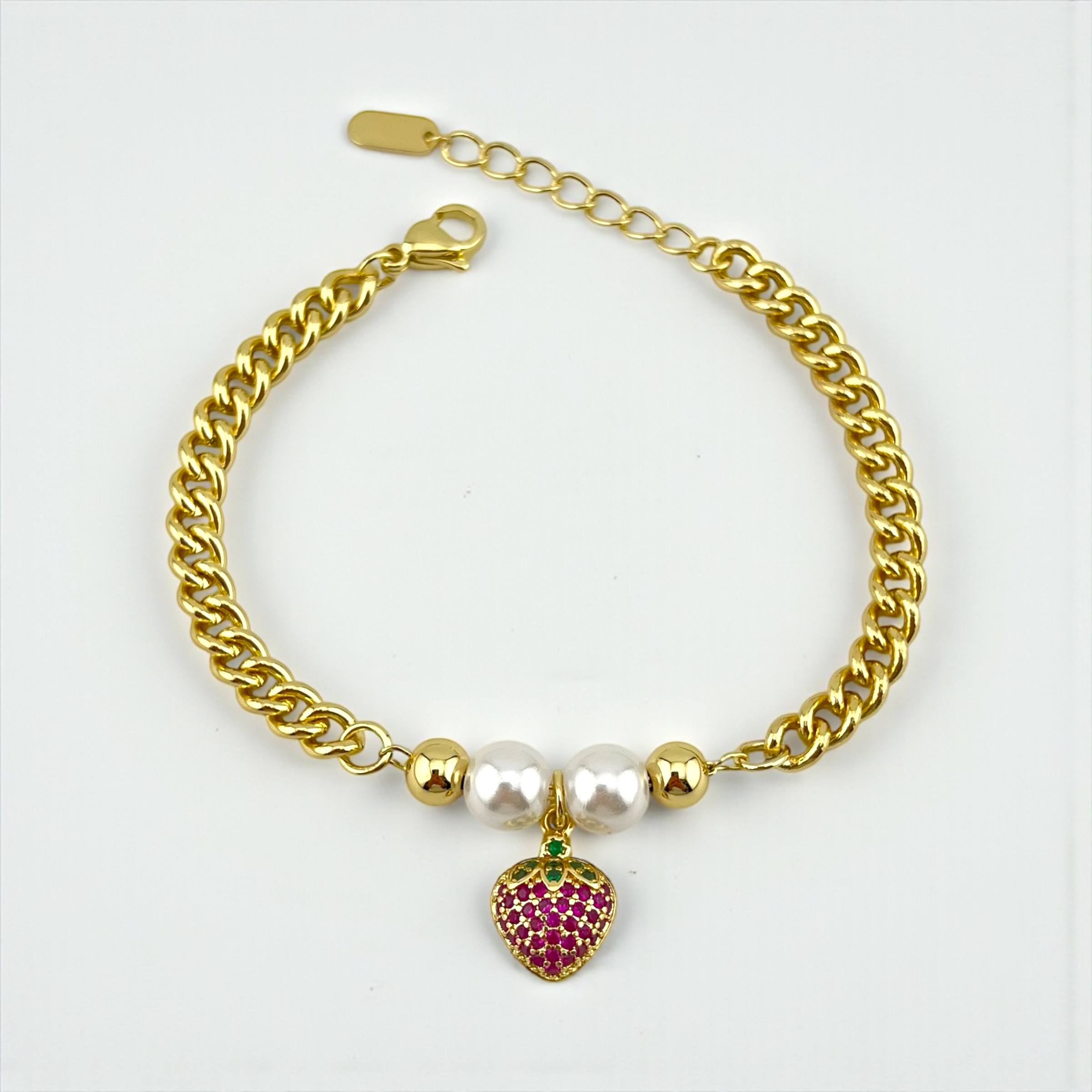 strawberry pearl bracelet