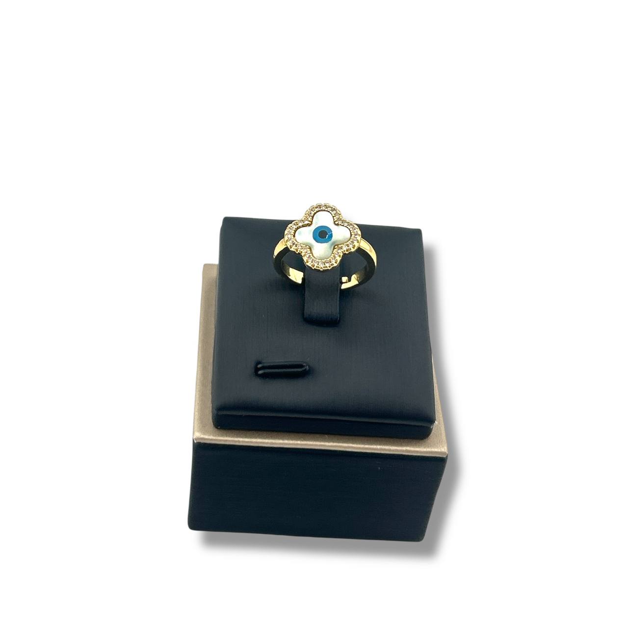 Clover Evil Eye Ring – Charm & Protection in One