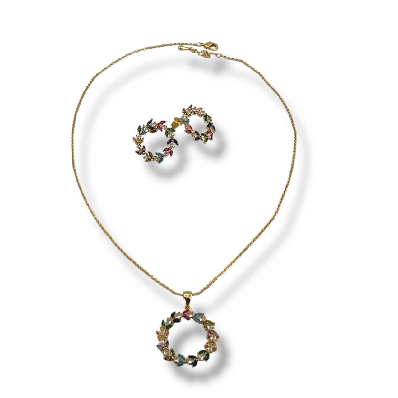 colored Bloom Set – Necklace & Earrings