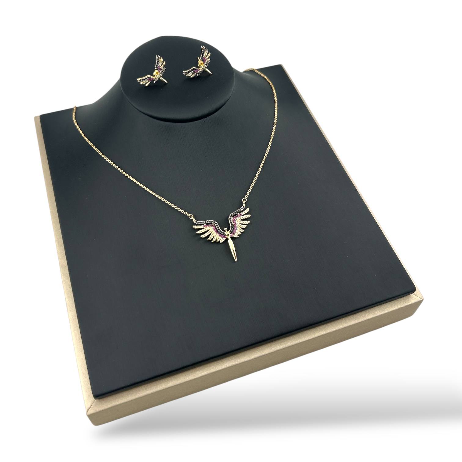 Angel phoenix– Winged Gold Jewelry Set