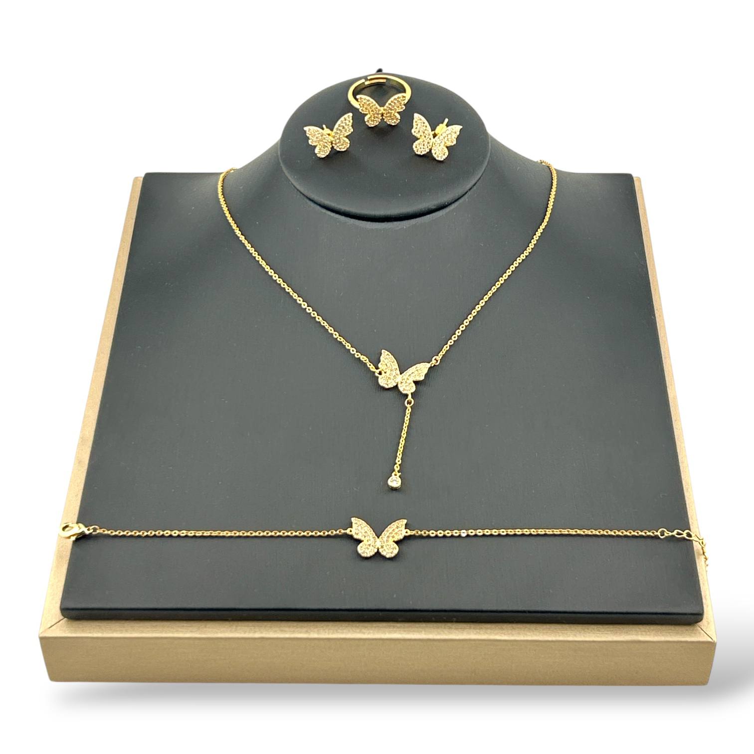 Golden Flutter Set – Butterfly Jewelry Collection 🦋💛