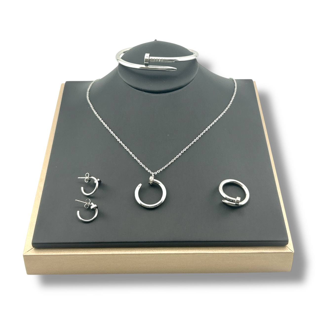 pin and clue cartier Sleek Rebel – Silver color Nail Loop Set