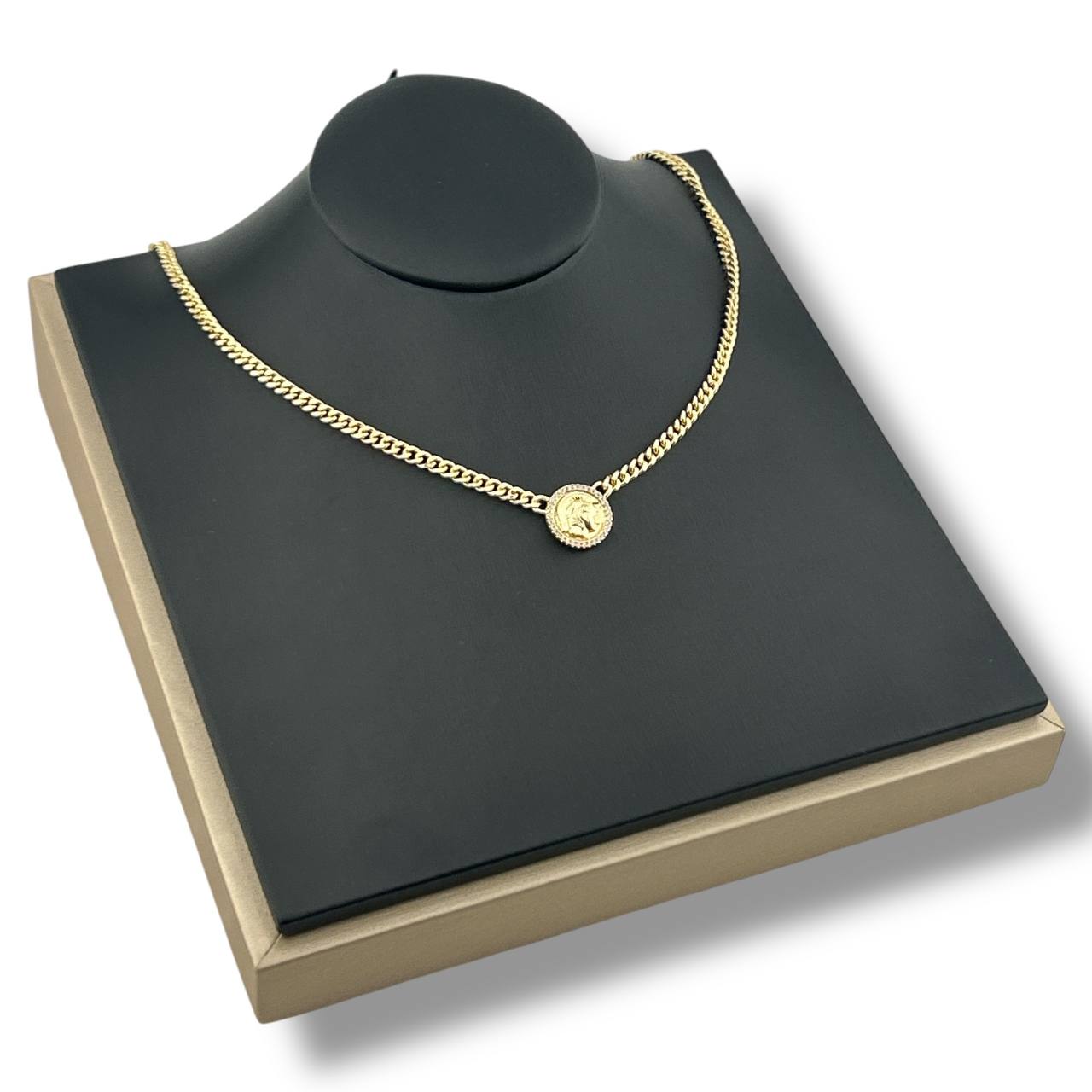 Royal Empress Necklace – Medusa Coin Charm