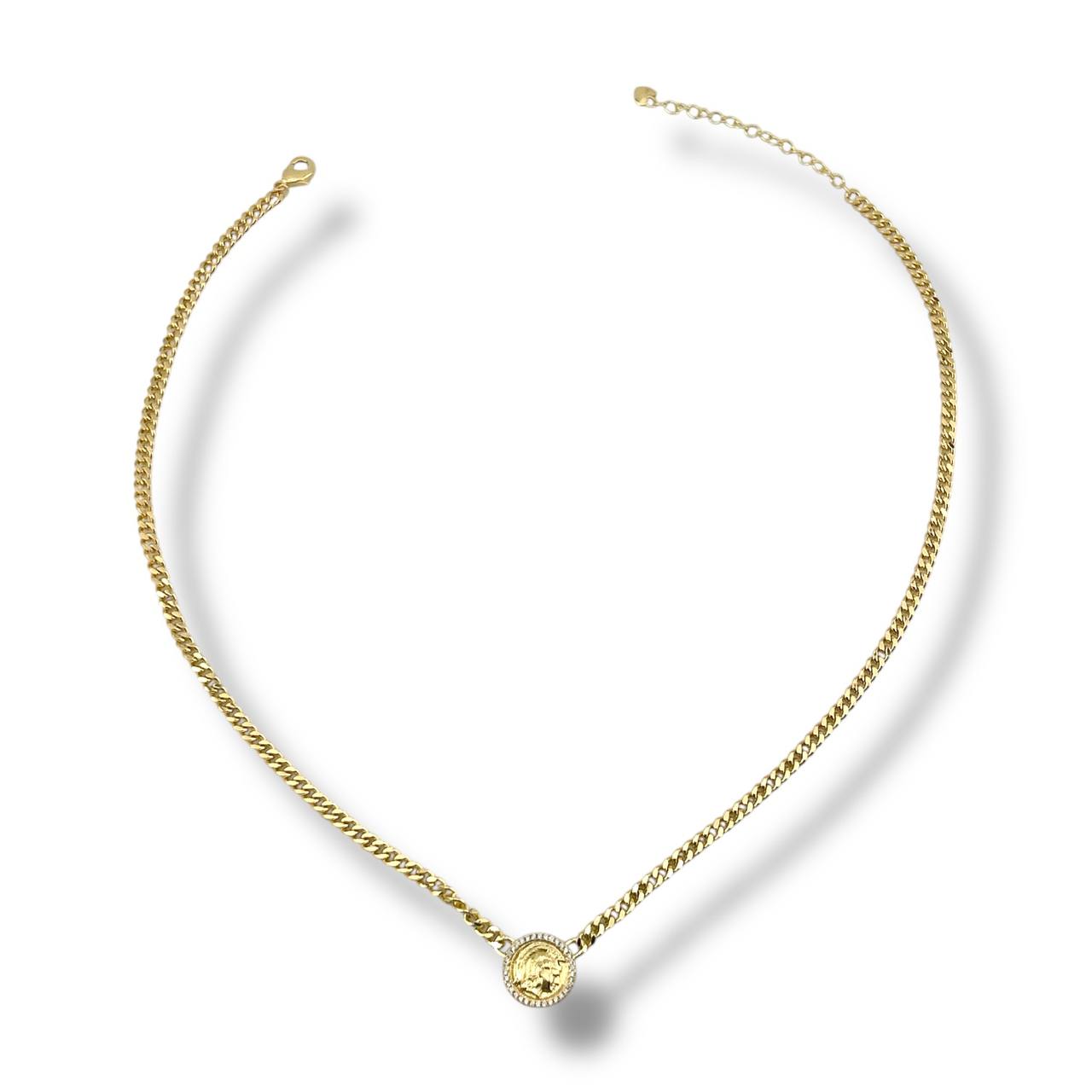 Royal Empress Necklace – Medusa Coin Charm