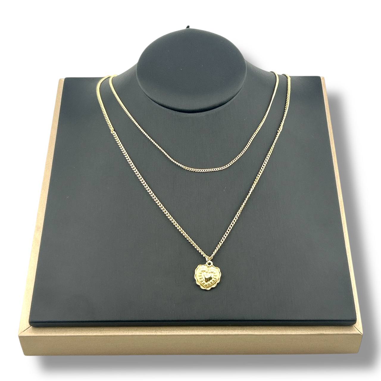 “Sweetheart Charm” Layered Necklace – 18K Gold-Plated