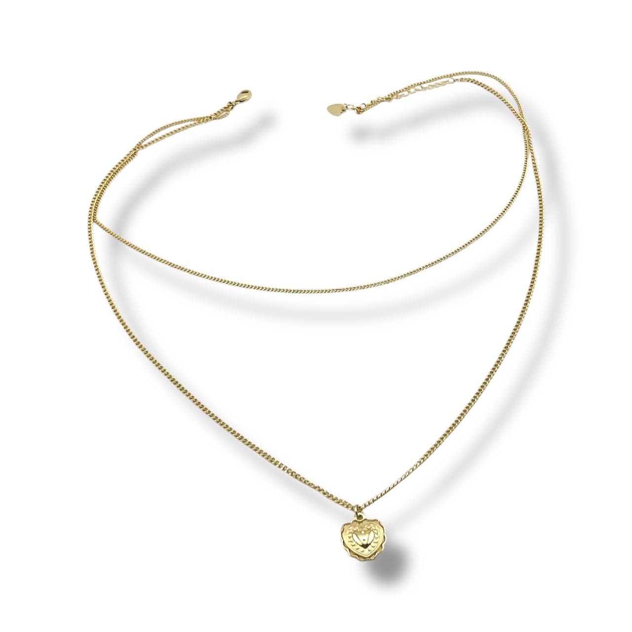 “Sweetheart Charm” Layered Necklace – 18K Gold-Plated