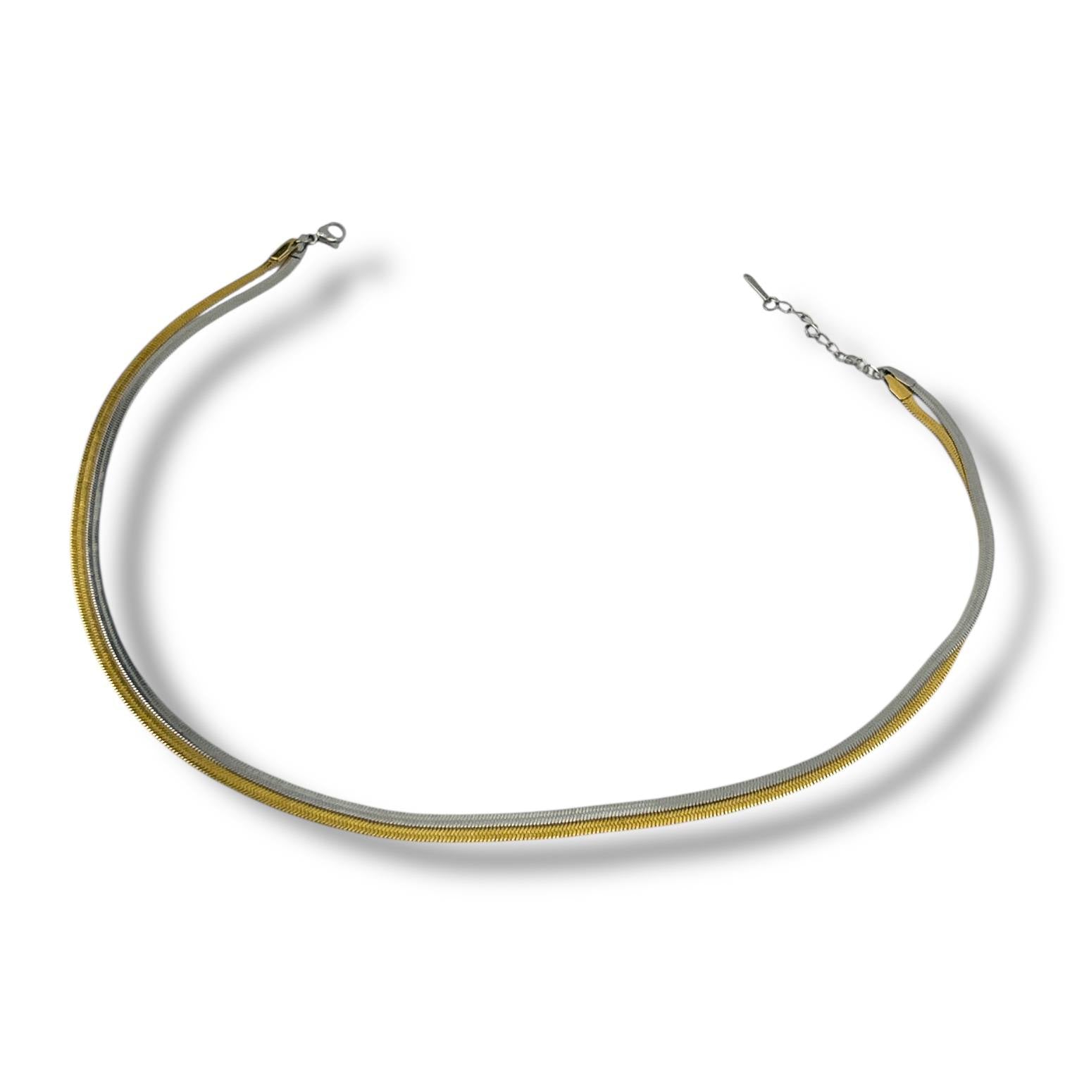 🌙 Luna Double Snake Chain – Silver Sleek