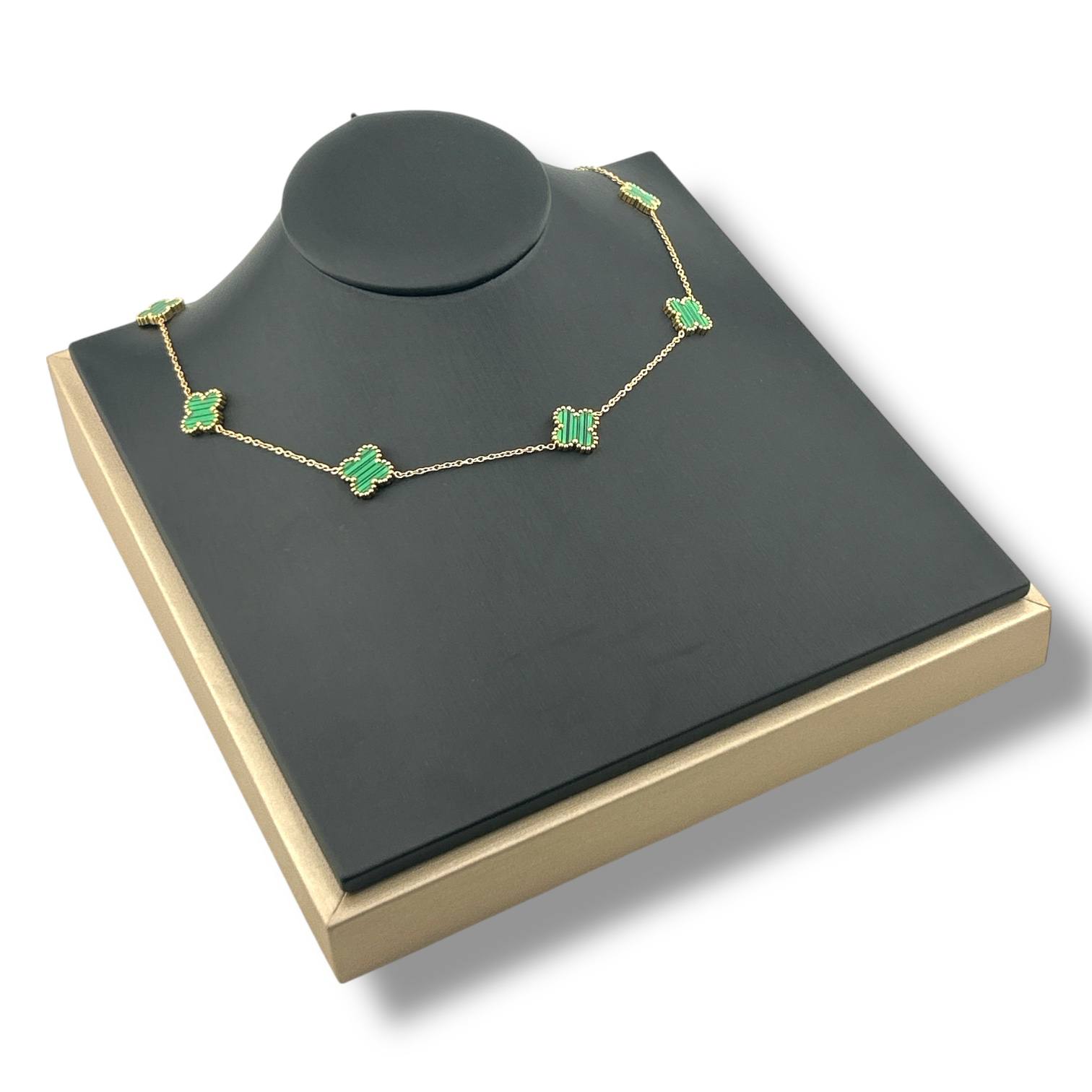 π Emerald Vancleef Station Necklace β 18K Gold-Plated