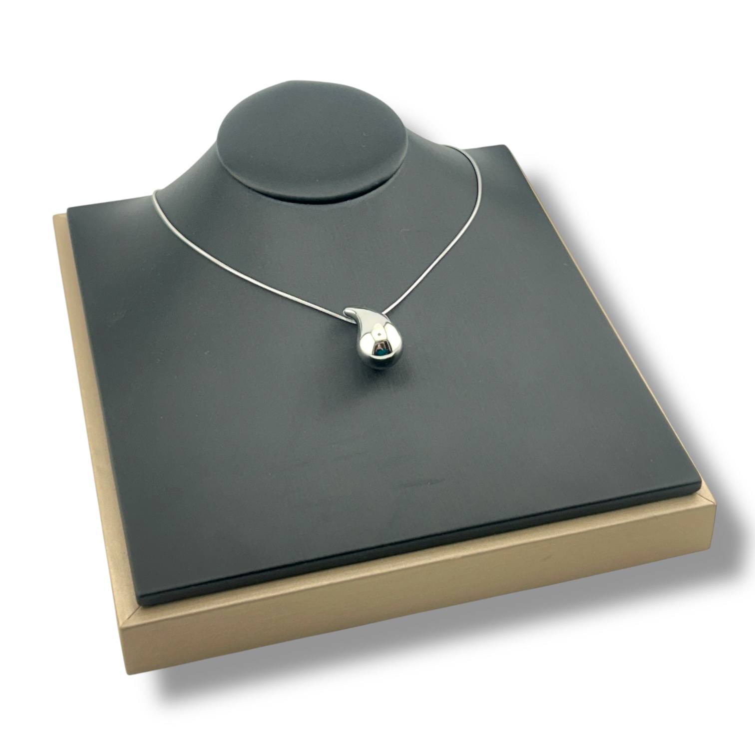 Liquid Drop Pendant Necklace – Silver Plated