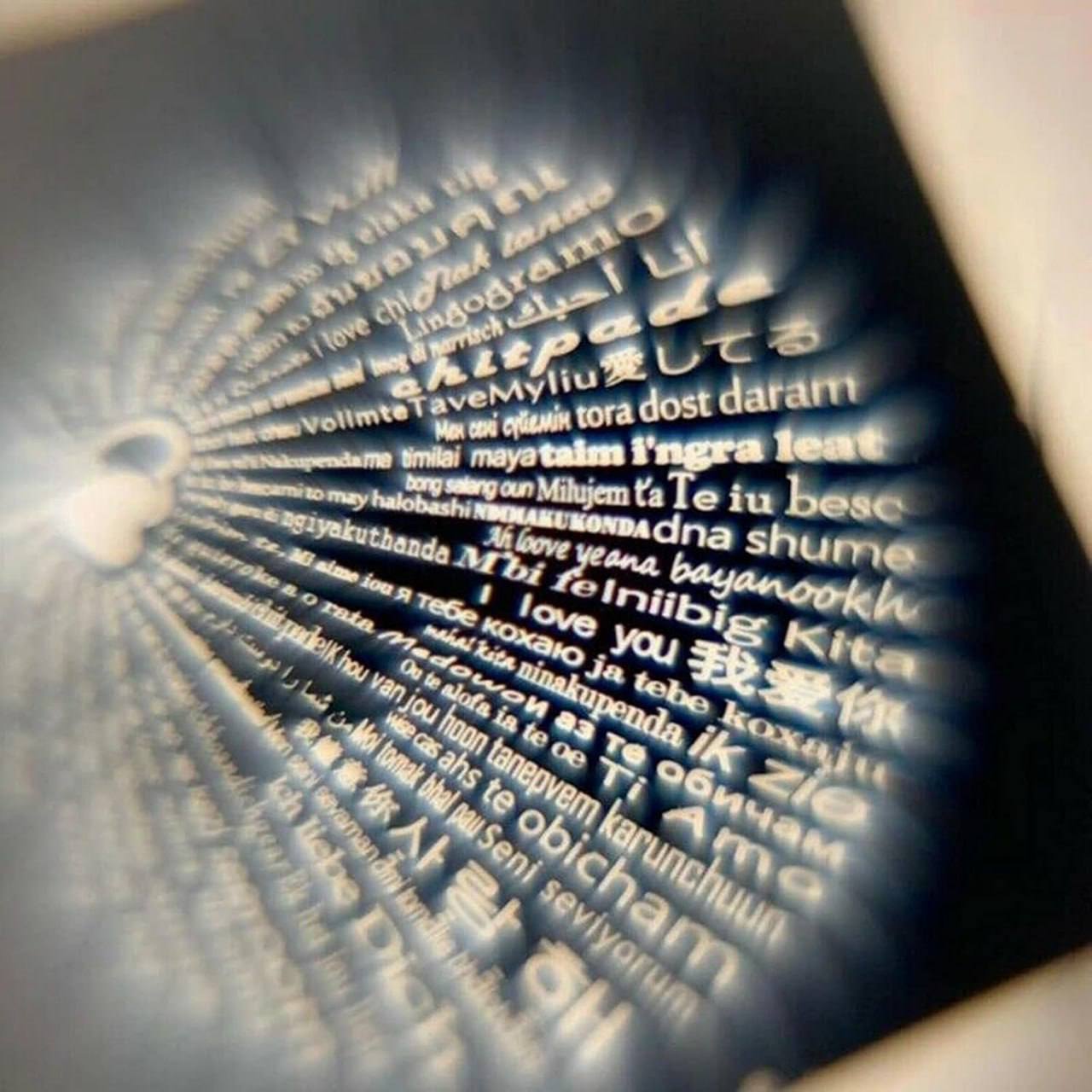 I Love You in 100 Languages – Heart dolphin Projection Necklace