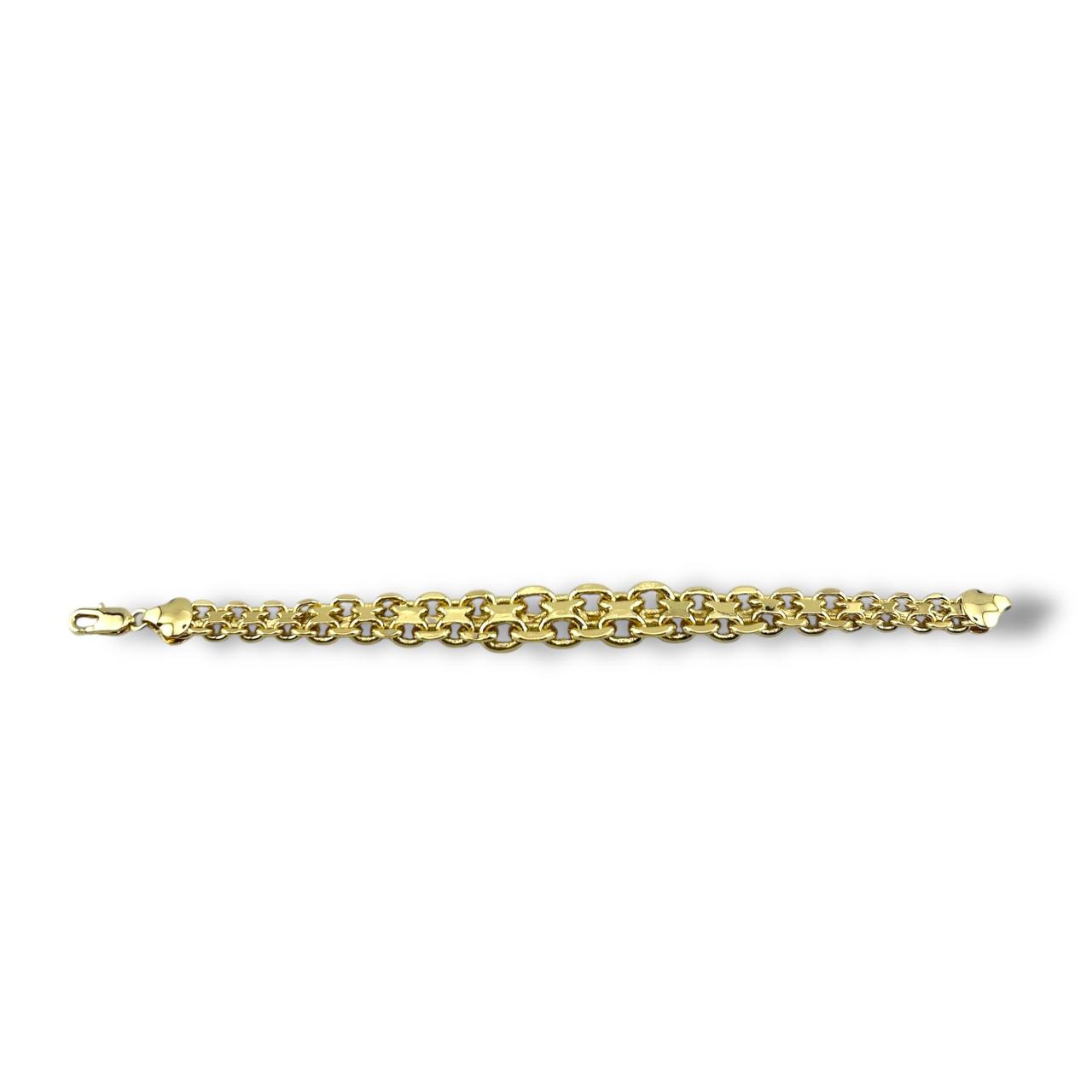 Bold Double-Link Gold Bracelet