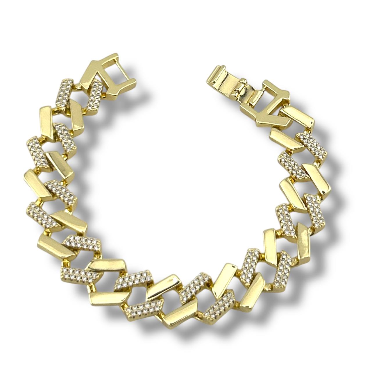 Zigzag Link Gold Bracelet – Modern Sparkle