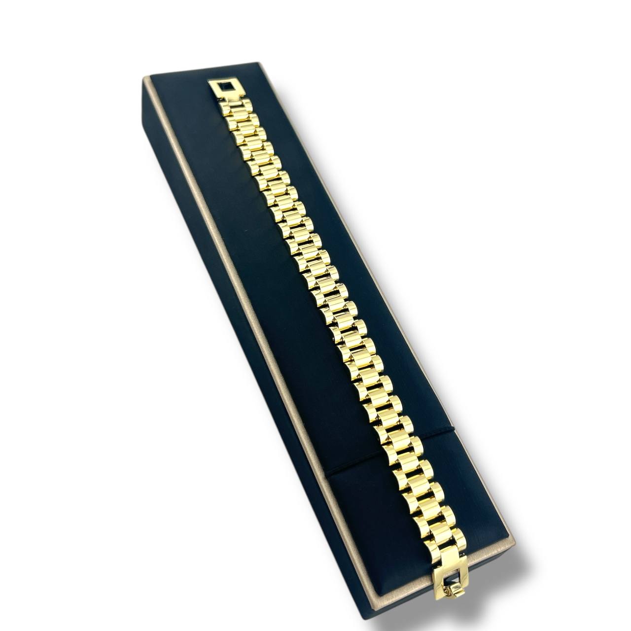 18K Gold-Plated Cylinder Link Bracelet ā Bold & Luxurious