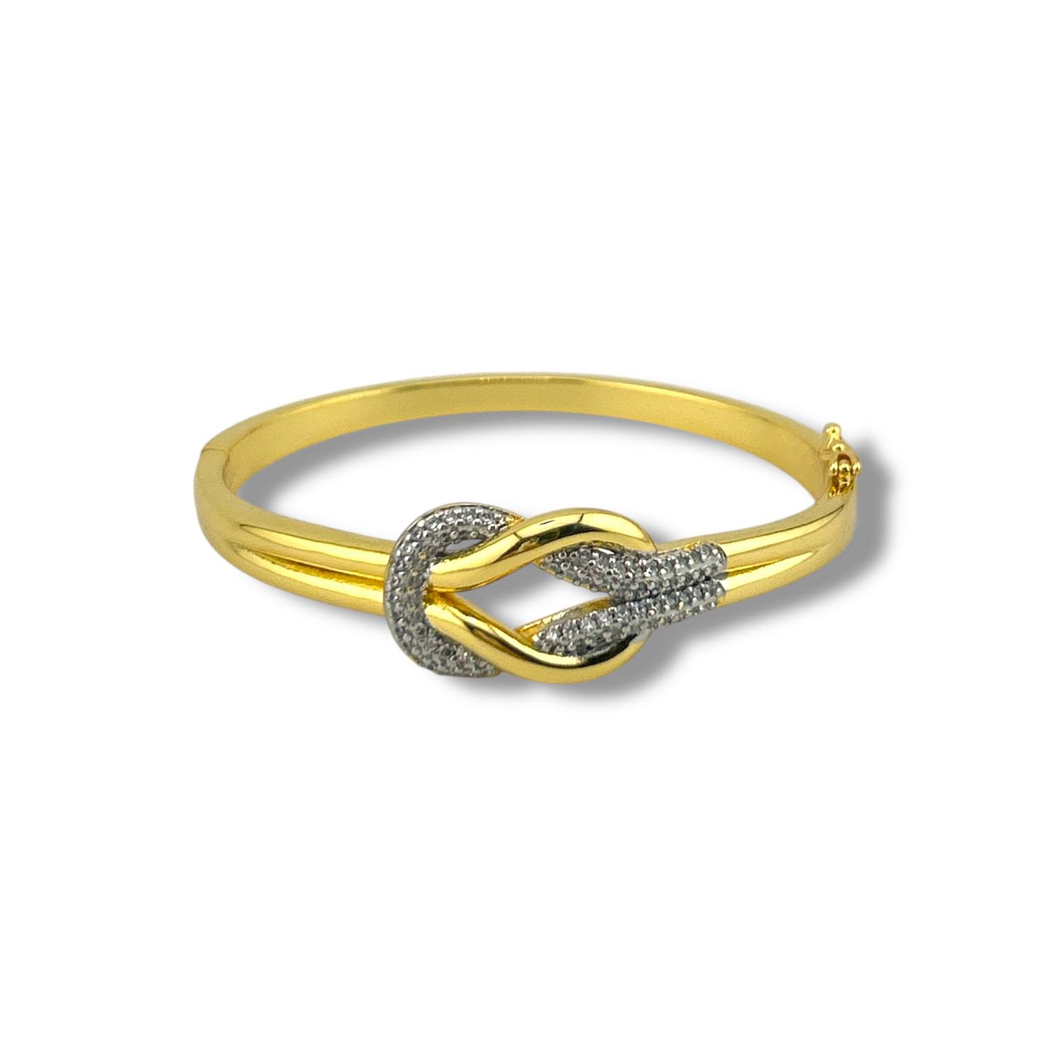Gold Knot Pavé Bangle – Timeless & Elegant