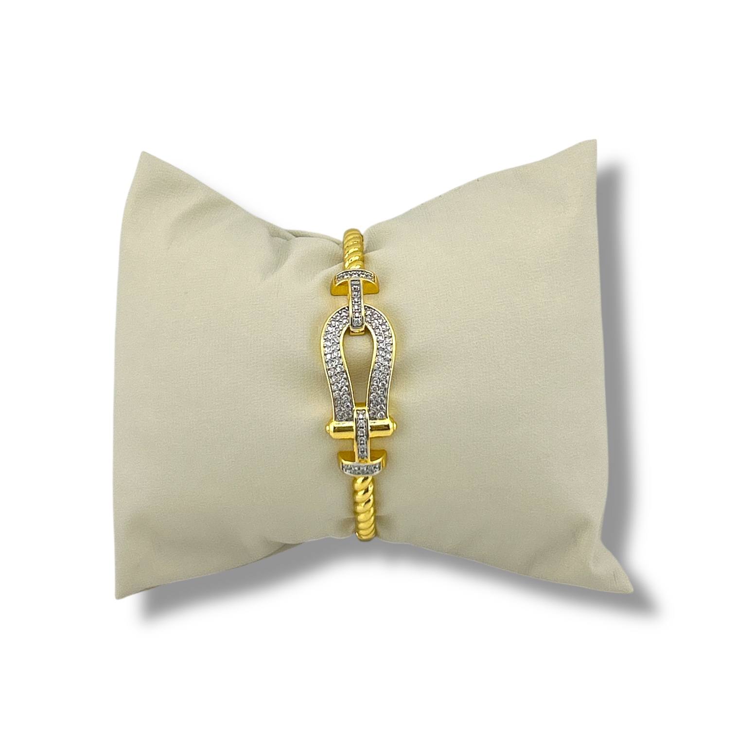 Equine Elegance Gold & Silver Link Bracelet – 18K Gold-Plated