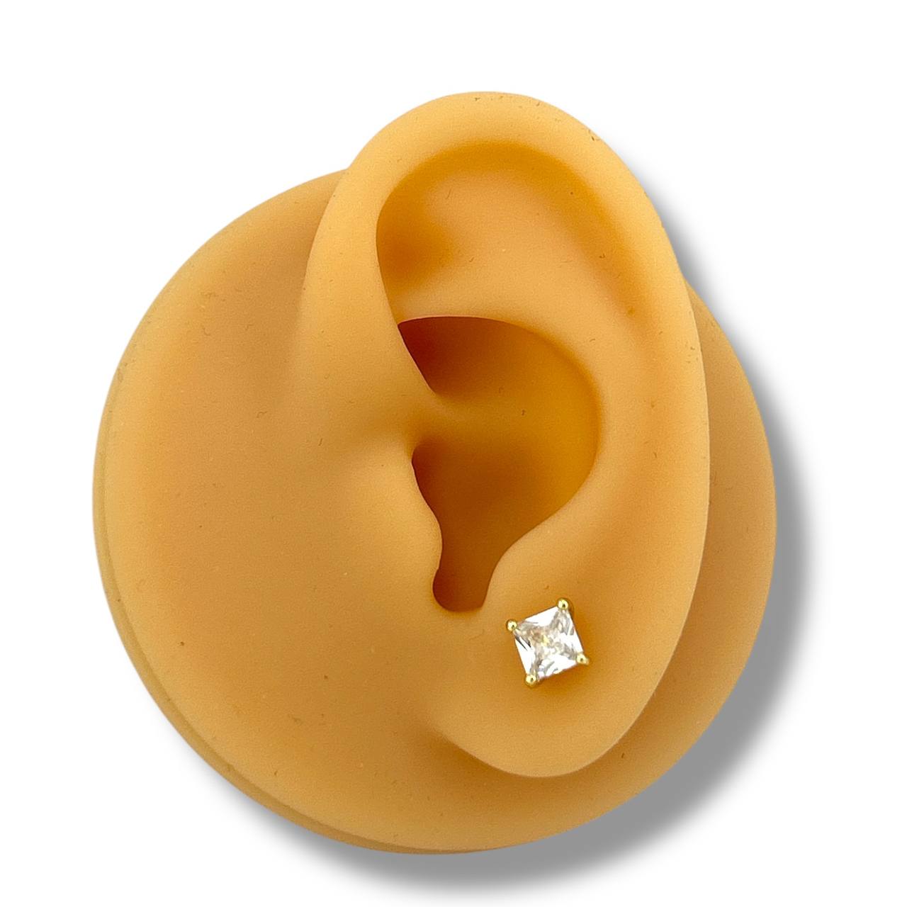 Square-Cut Stud gold Earrings – Gold Plated & Hypoallergenic