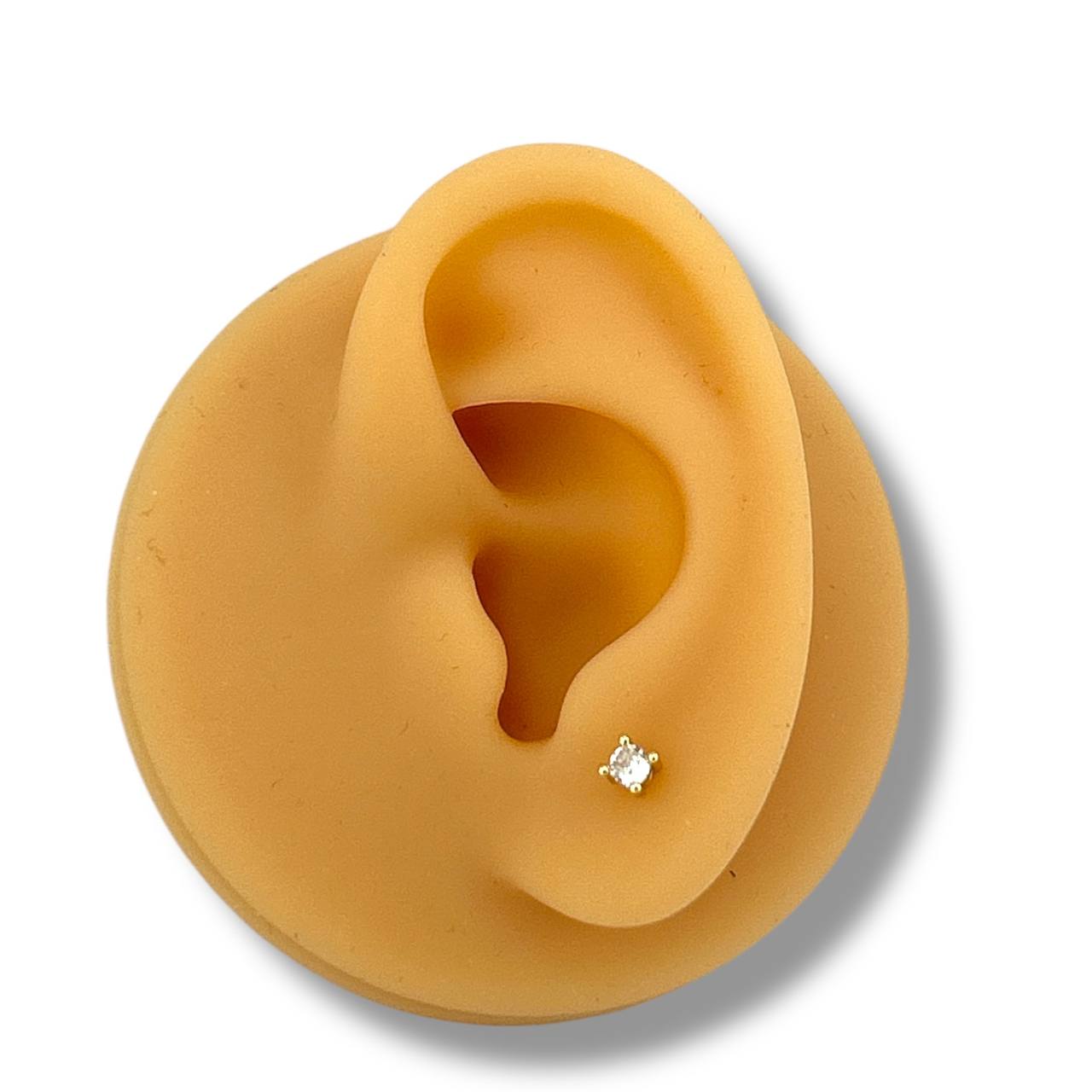 Round-Cut Stud Earrings – Gold Plated & Hypoallergenic