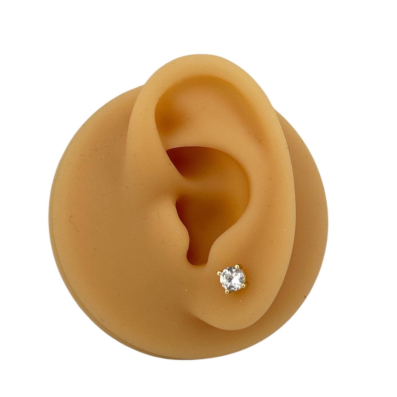 Round-Cut Stud Earrings – Gold Plated & Hypoallergenic