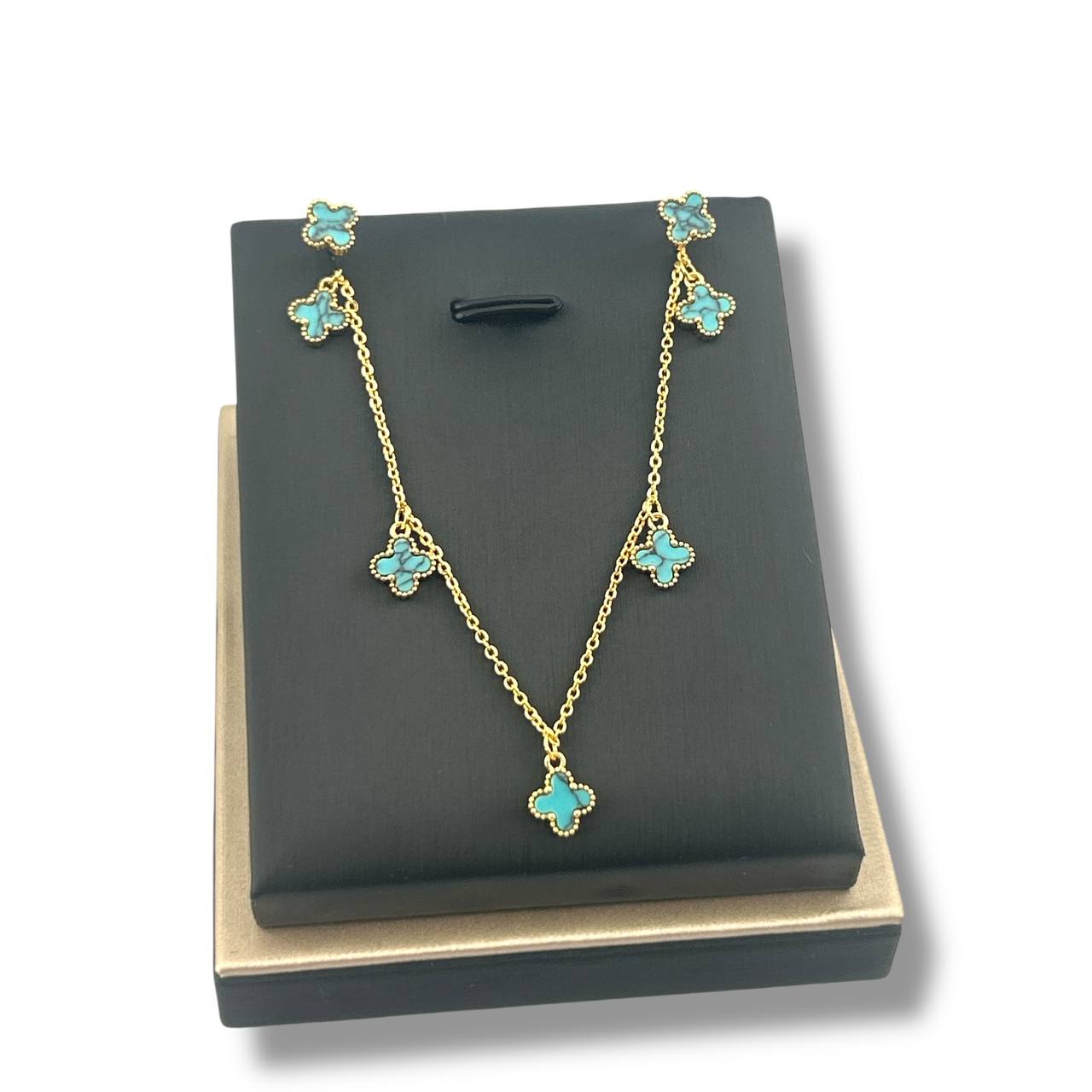 VANCLEEF Necklace & Earrings Set ā 18K Gold-Plated Elegance