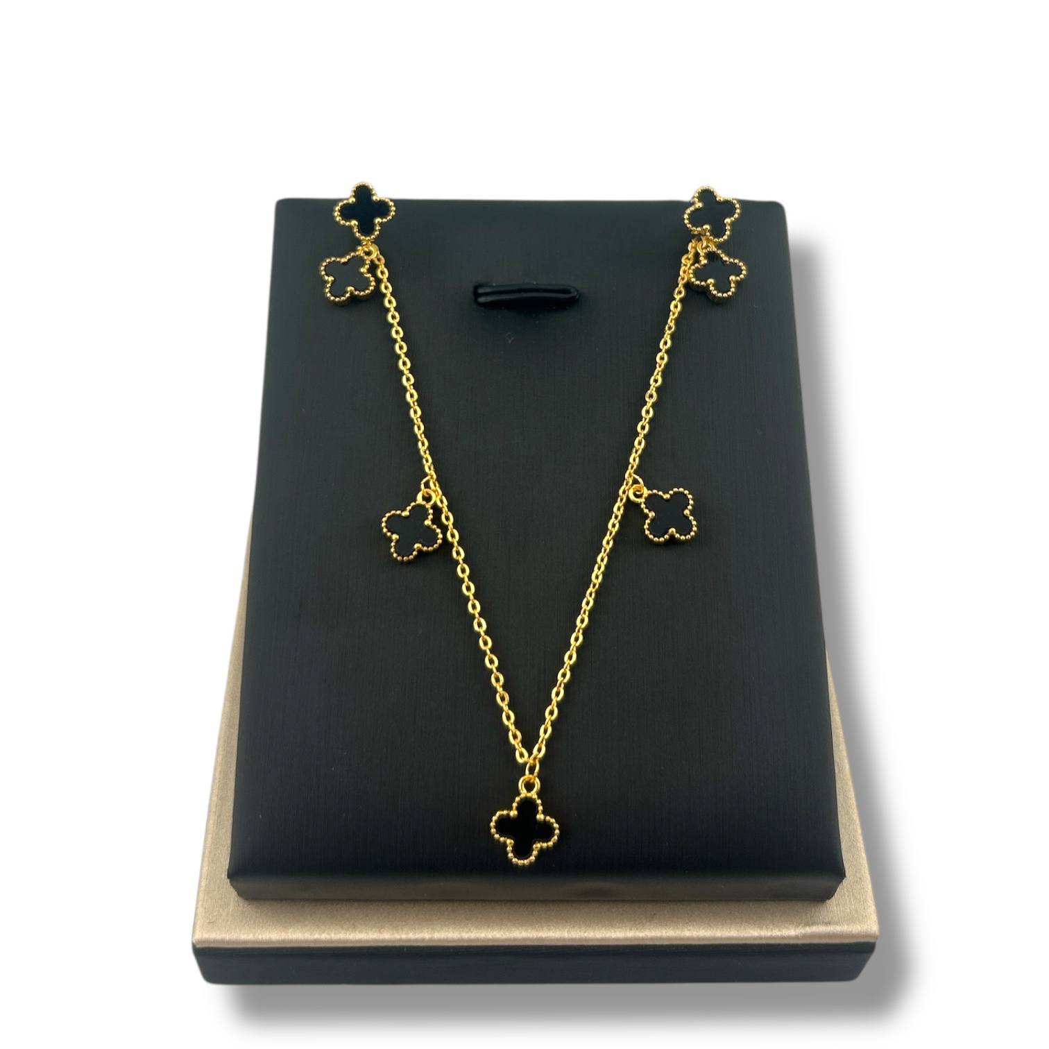 Black VANCLEEF Necklace & Earrings Set