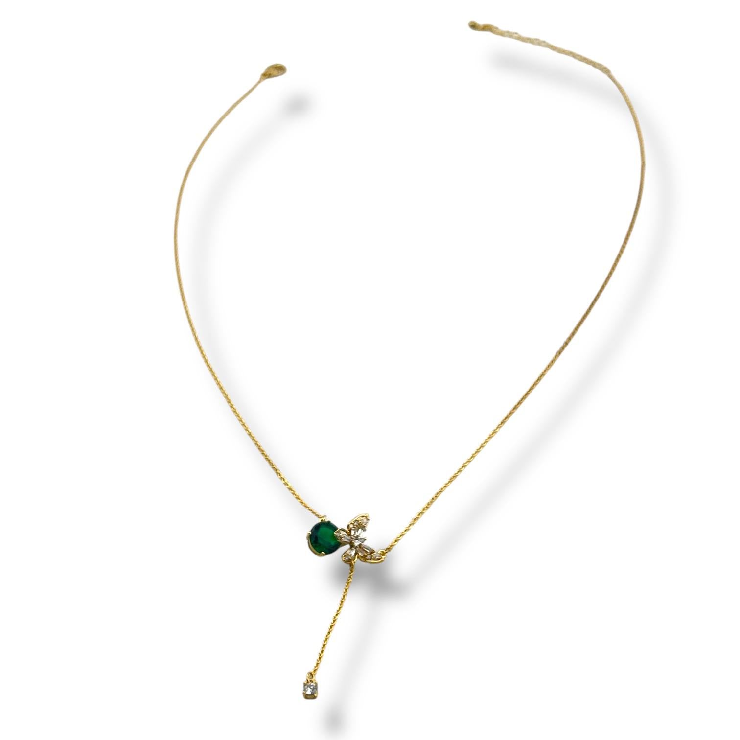đź’š Emerald Charm Drop Necklace