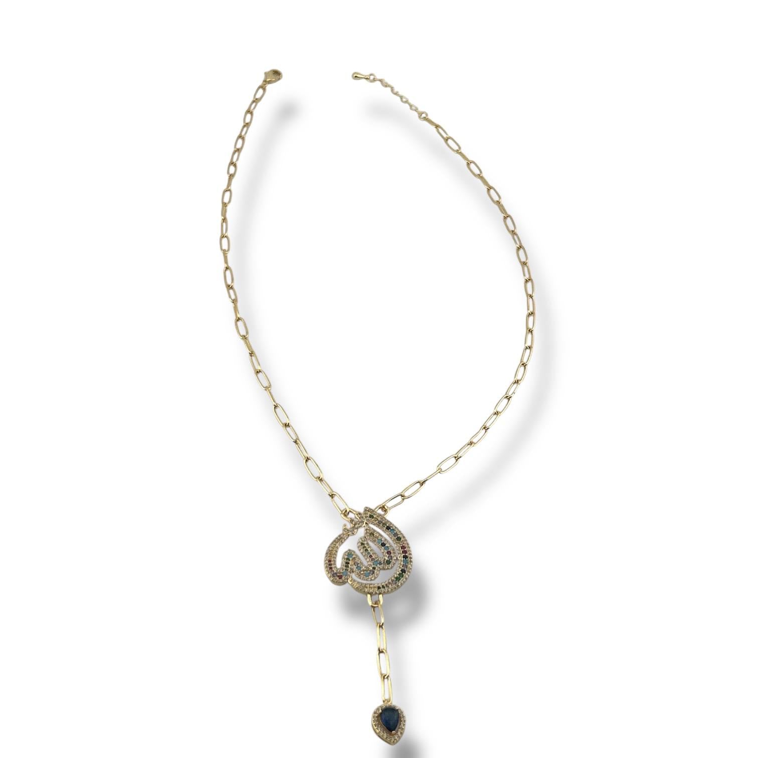 ✨ALLAH Arabic Calligraphy Heart Drop Necklace