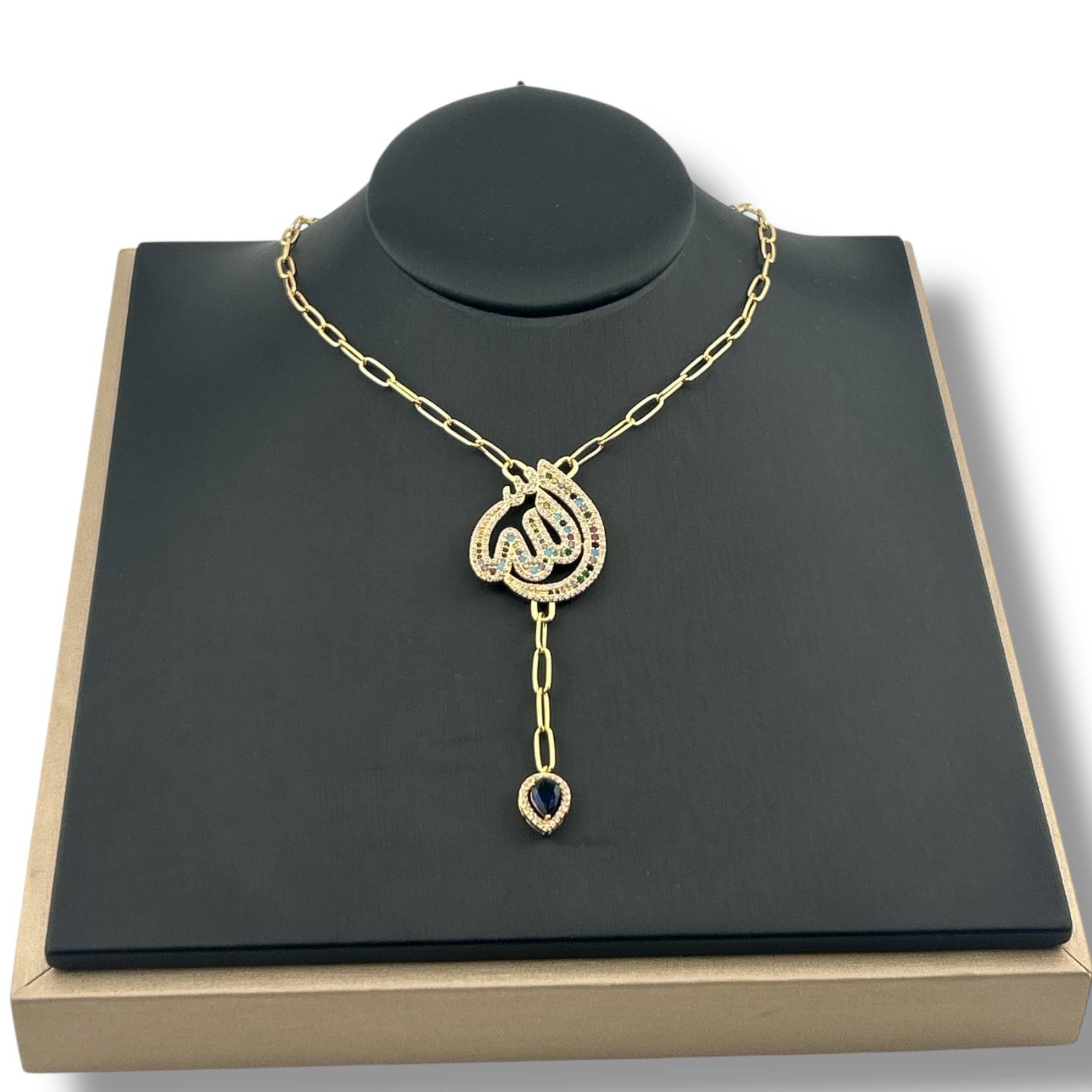 ✨ALLAH Arabic Calligraphy Heart Drop Necklace